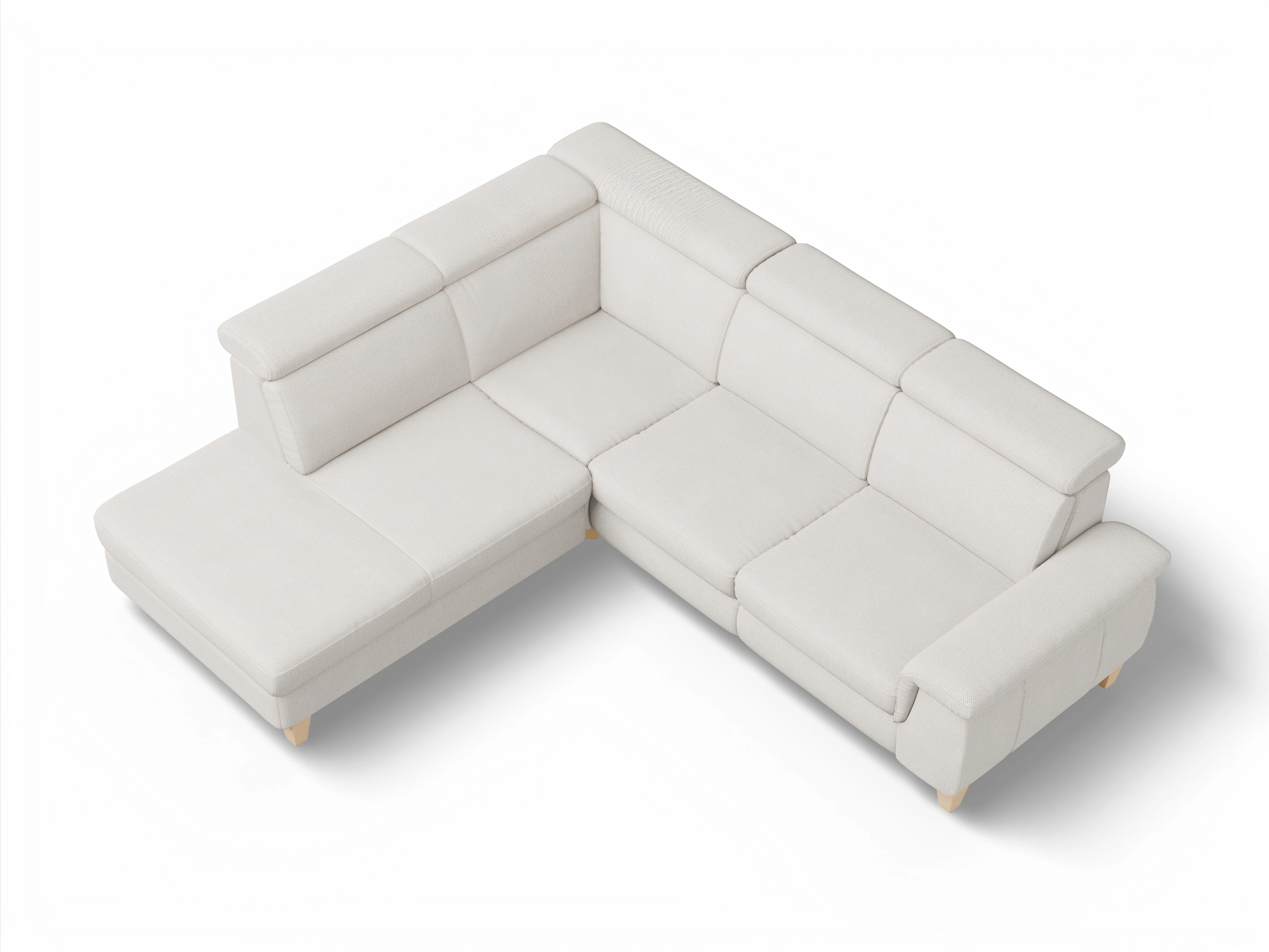 Ansicht des Produktes München Ecksofa links mit Armlehne in Stoff Beige