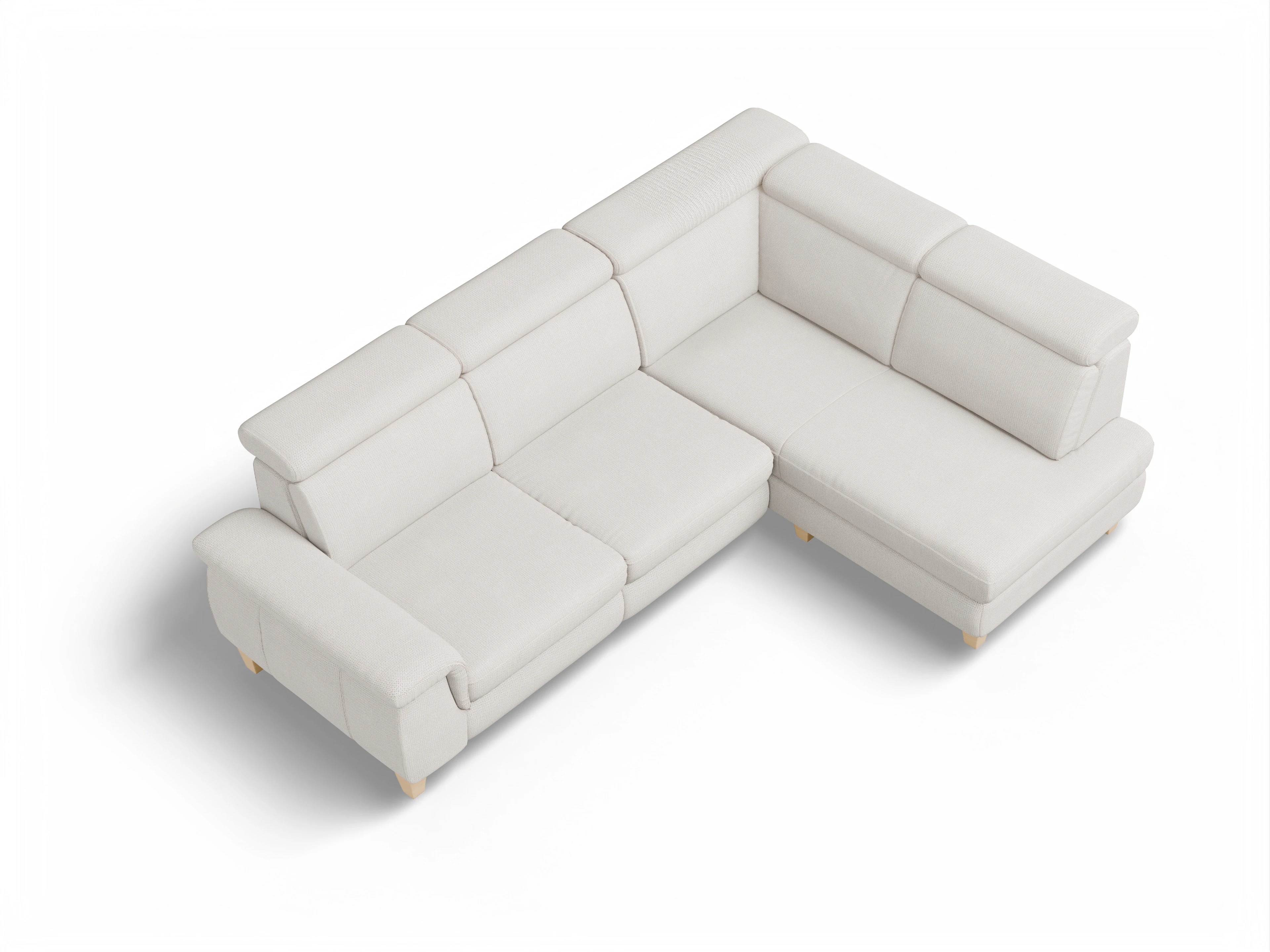 Ansicht des Produktes München Ecksofa rechts Abschluss offen in Stoff Beige