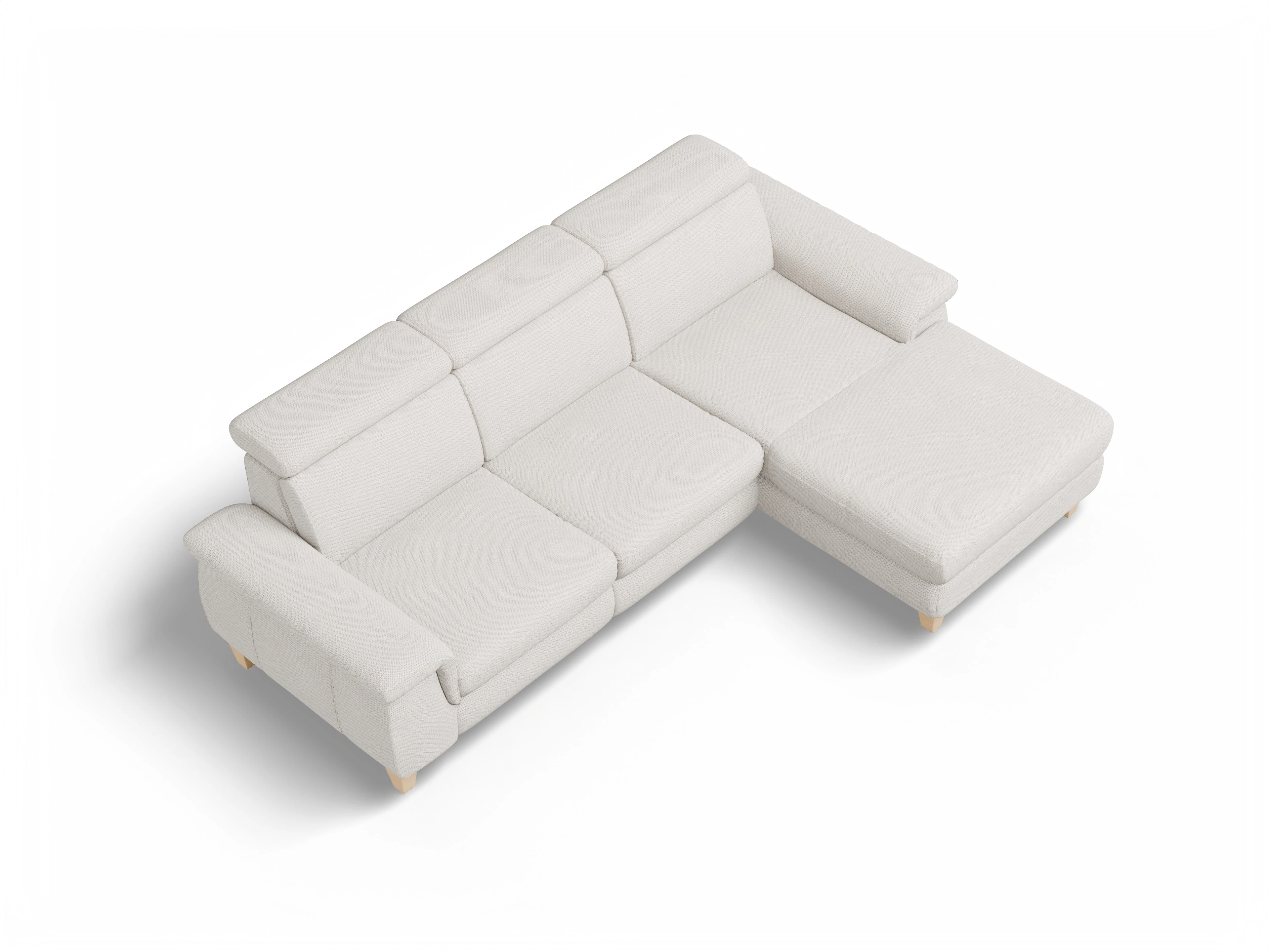 Ansicht des Produktes München Ecksofa rechts Abschluss offen in Stoff Beige