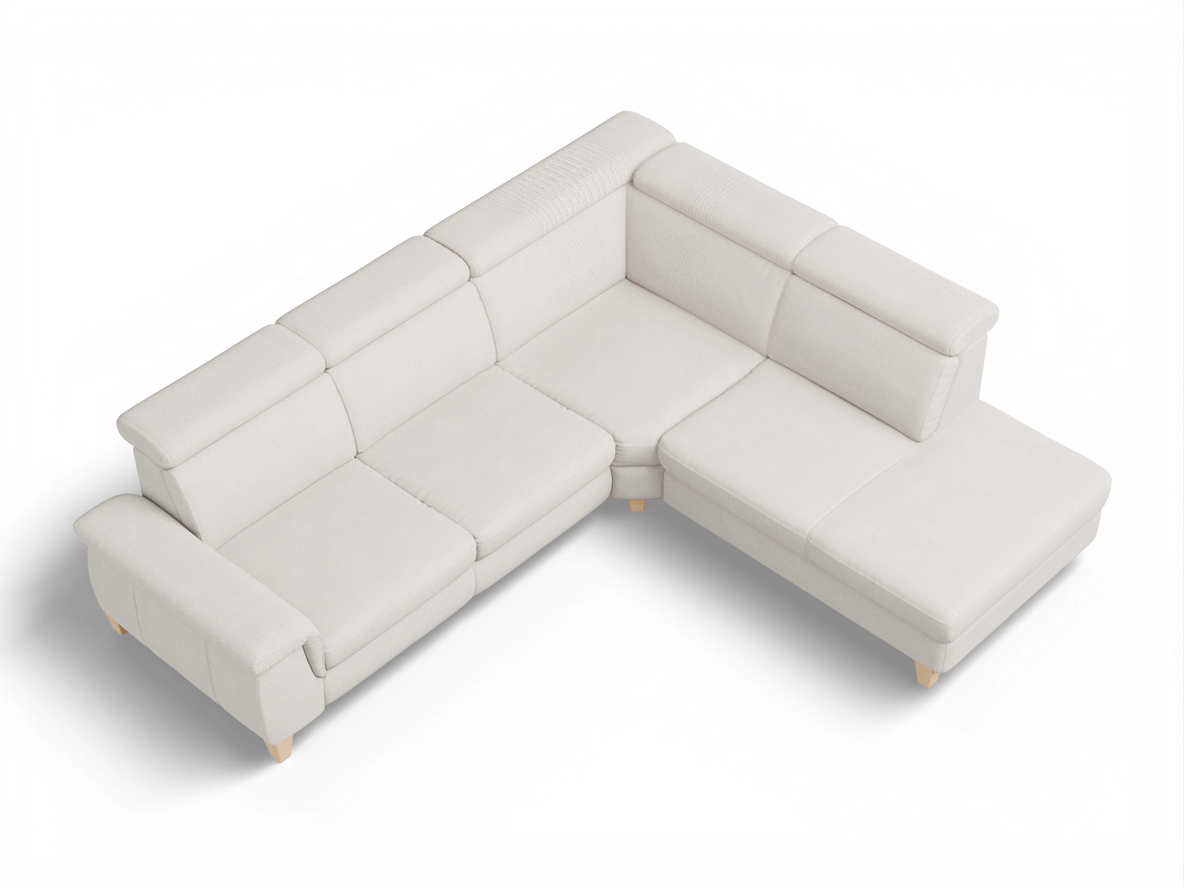München 1Aho WE Small R Ansicht des Produktes München Ecksofa rechts Abschluss offen in Stoff Beige