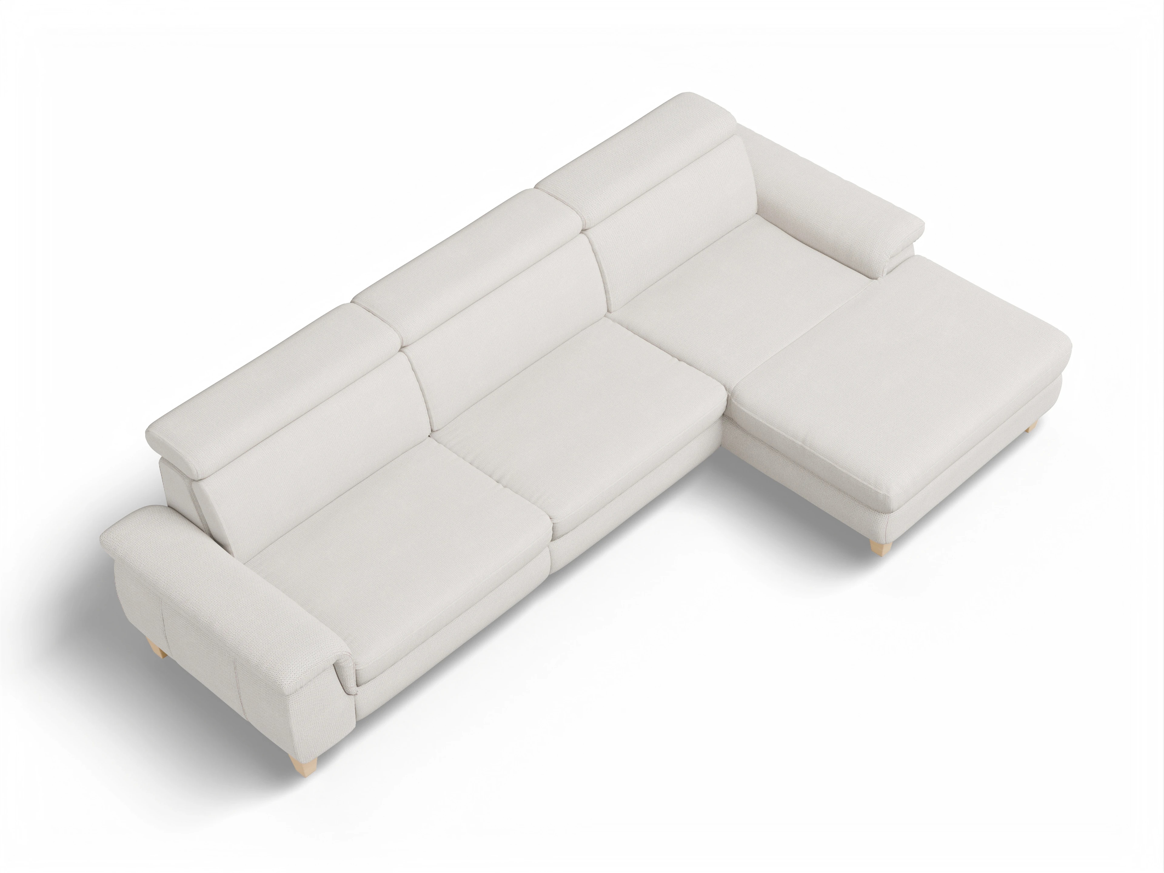 Ansicht des Produktes München Ecksofa rechts Abschluss offen in Stoff Beige