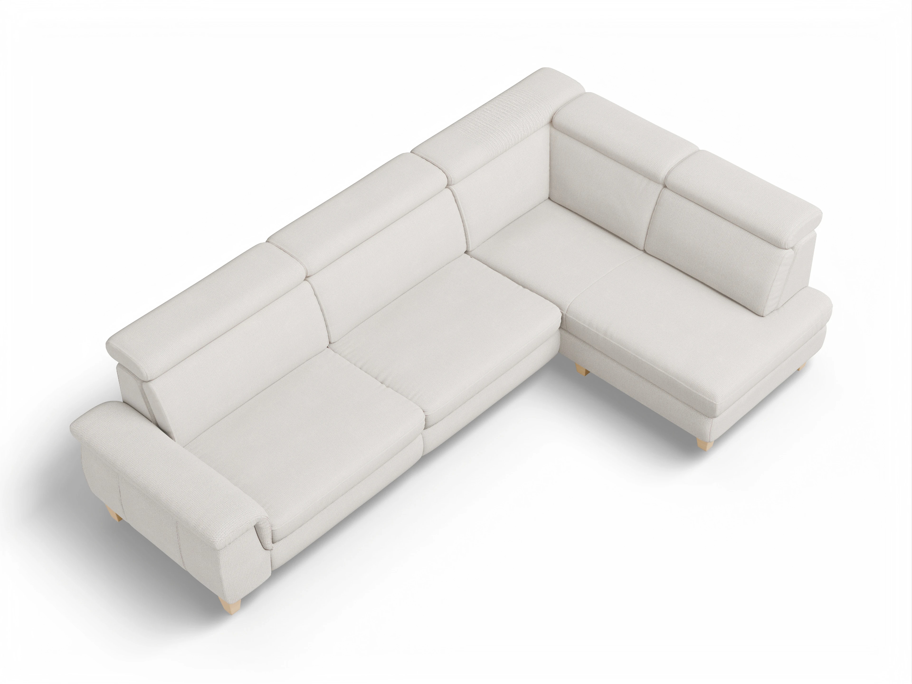 Ansicht des Produktes München Ecksofa rechts Abschluss offen in Stoff Beige