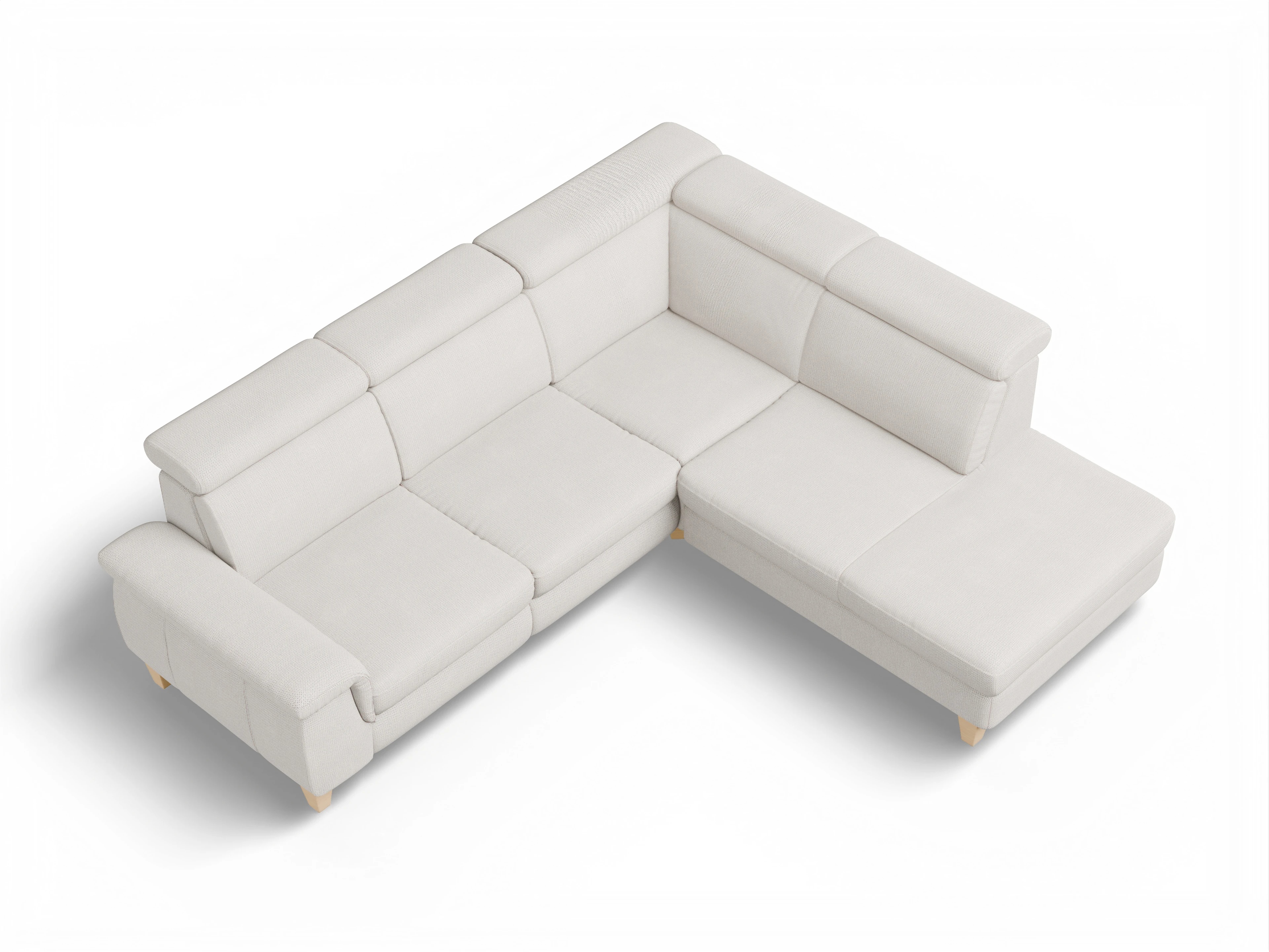 Ansicht des Produktes München Ecksofa rechts Abschluss offen in Stoff Beige