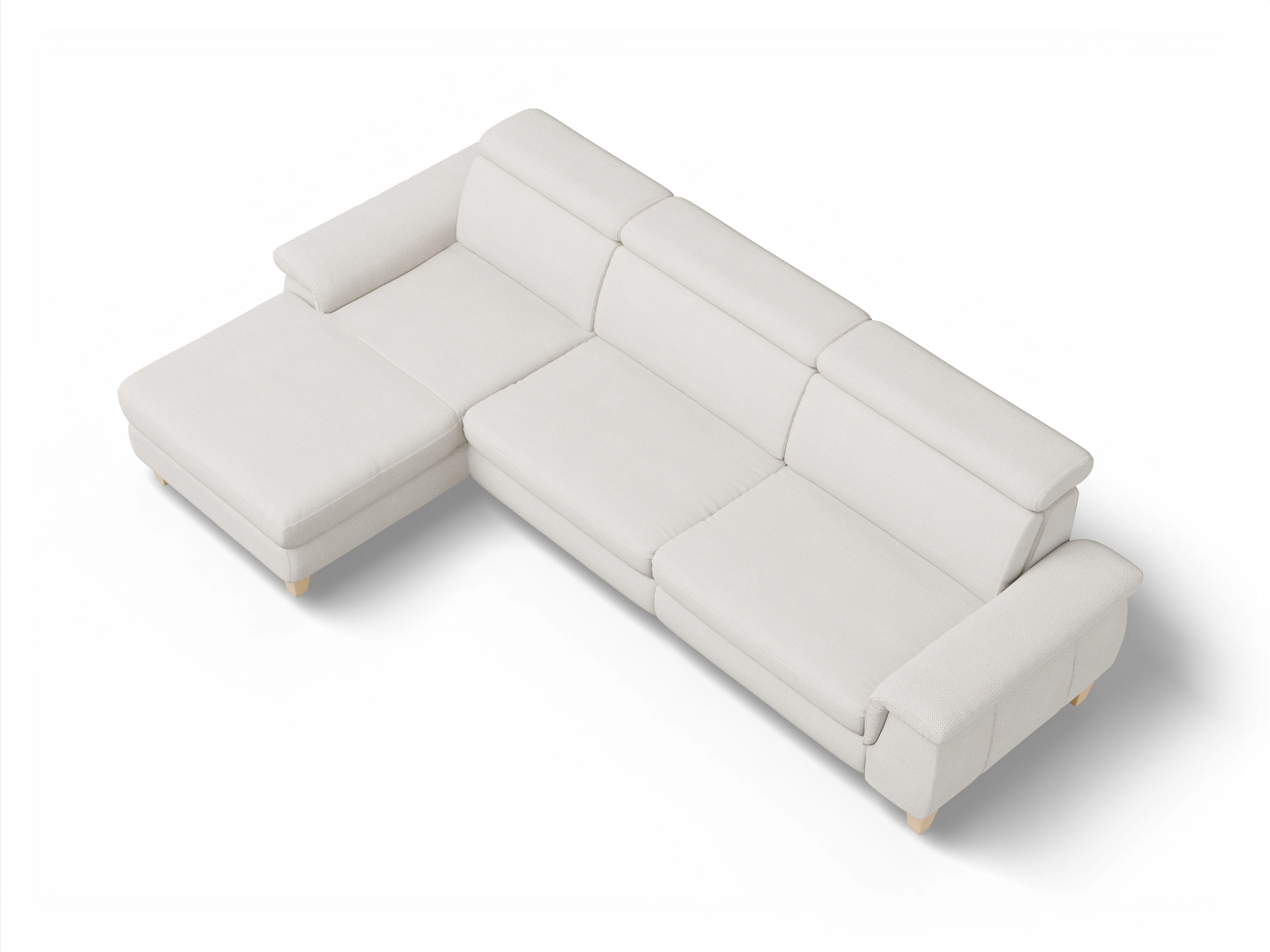 Ansicht des Produktes München Ecksofa links Abschluss offen in Stoff Beige
