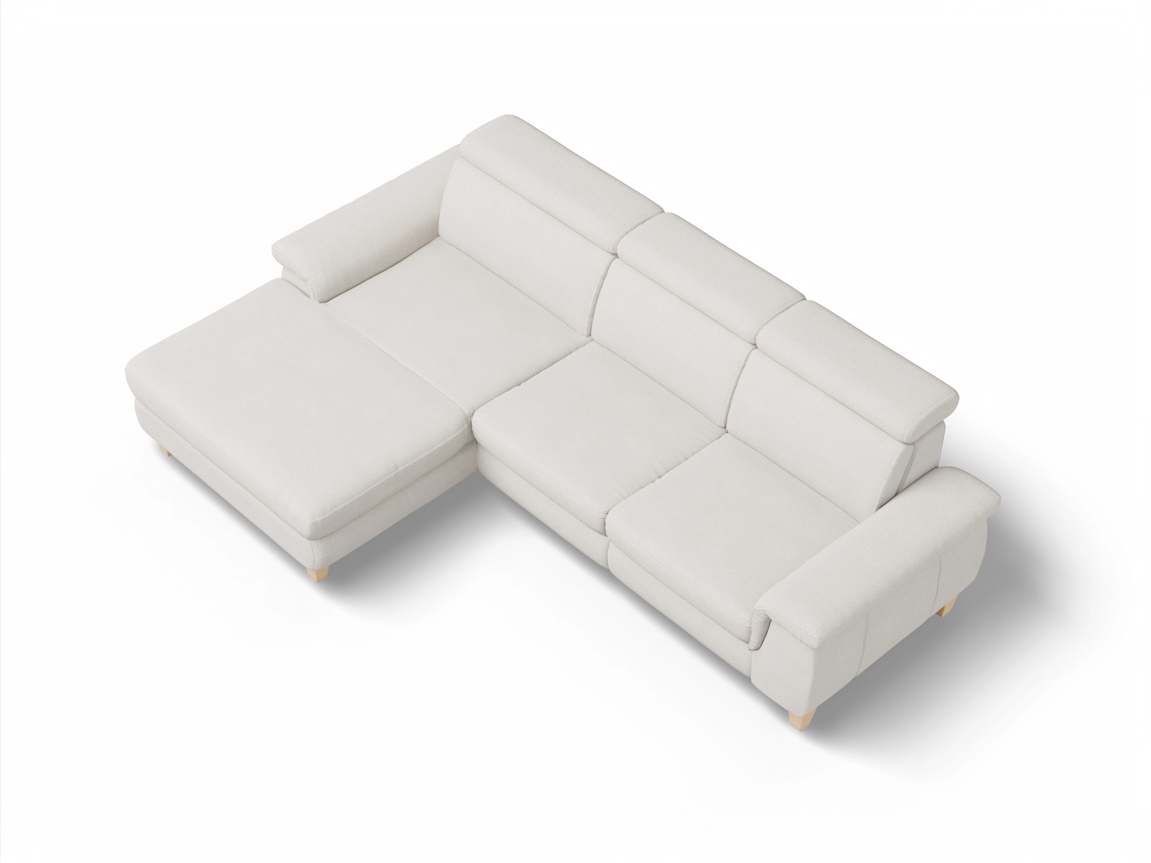 Ansicht des Produktes München Ecksofa links Abschluss offen in Stoff Beige