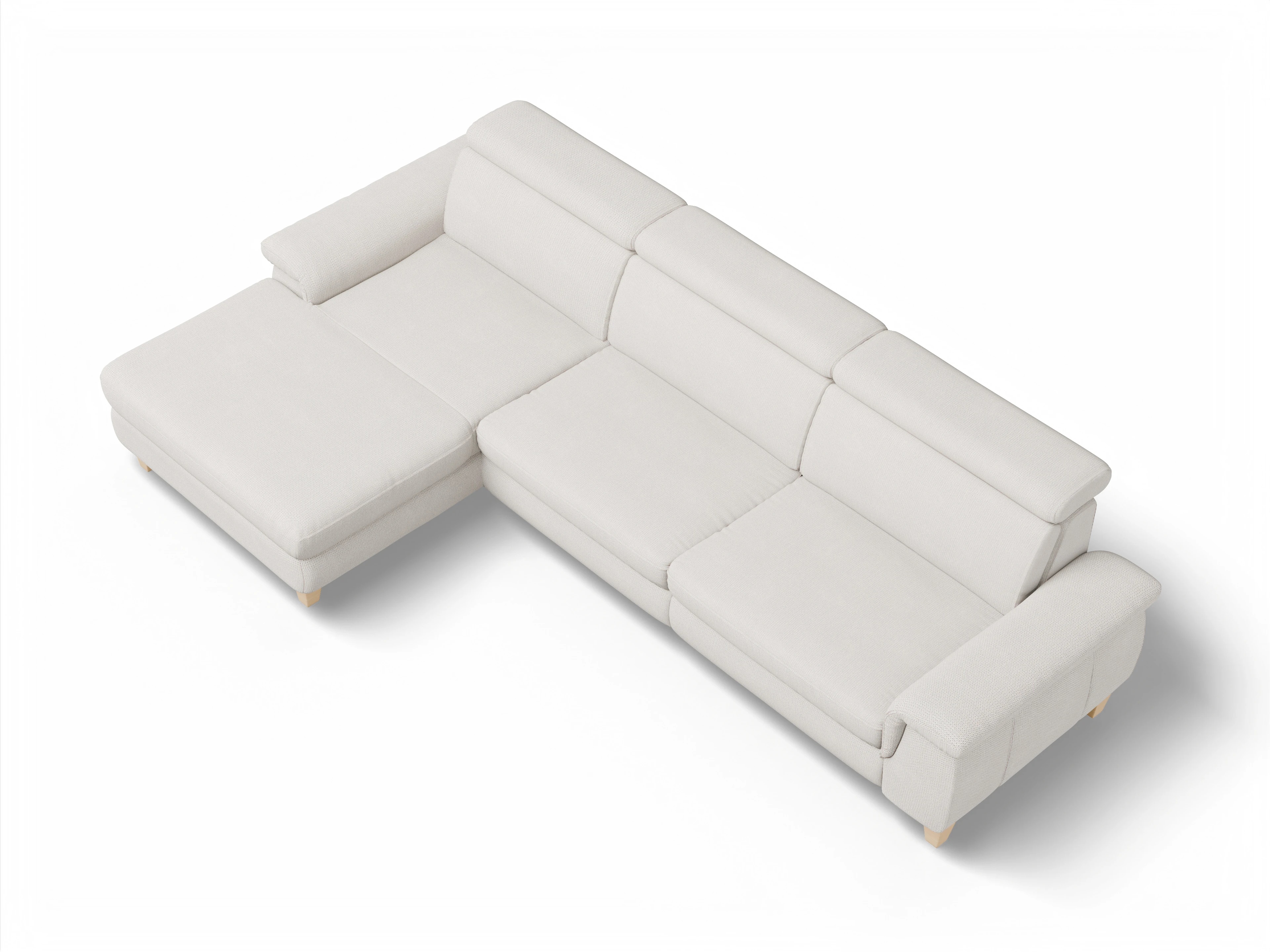 Ansicht des Produktes München Ecksofa links Abschluss offen in Stoff Beige