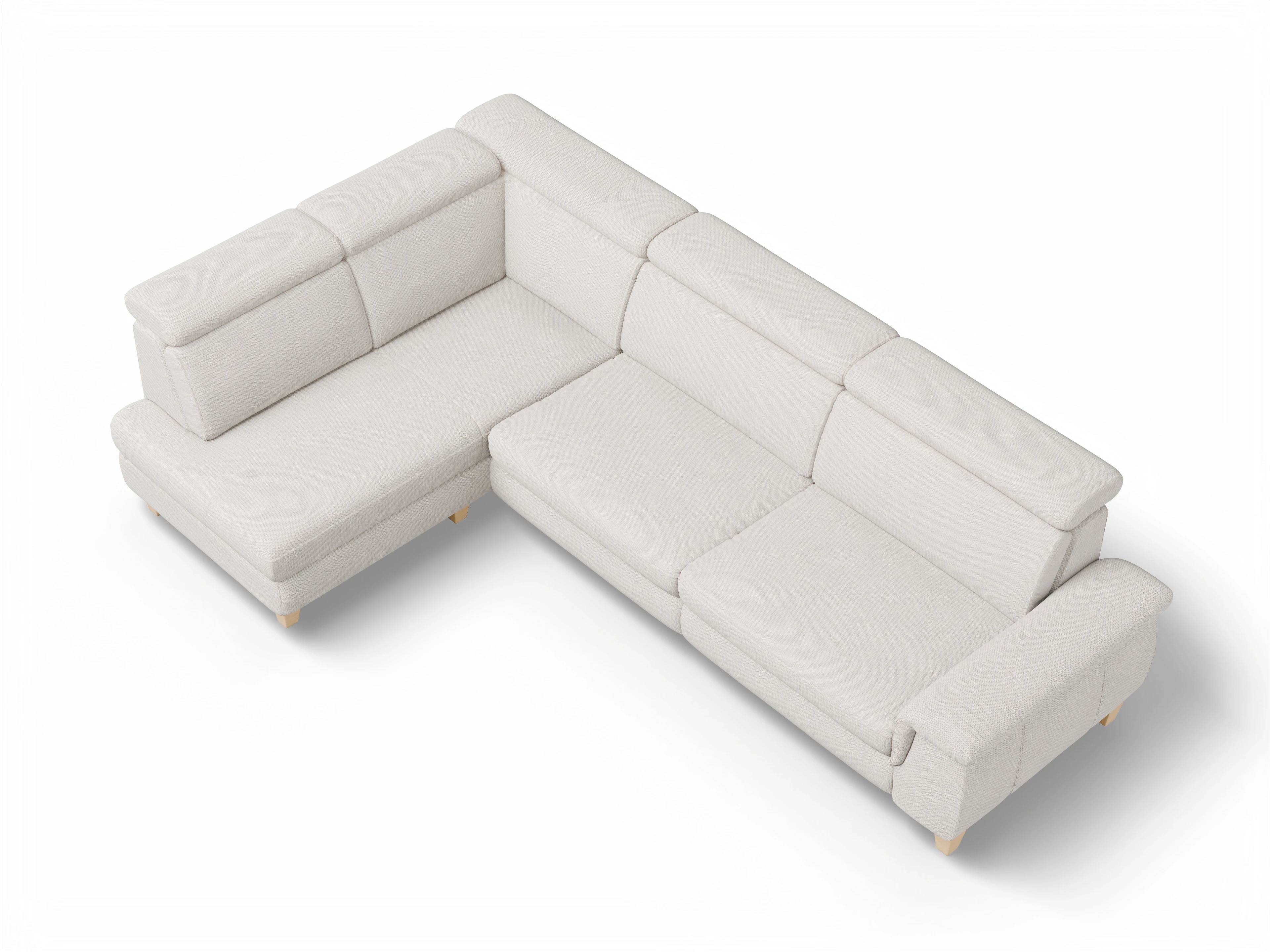 München KO Large L Ansicht des Produktes München Ecksofa links Abschluss offen in Stoff Beige