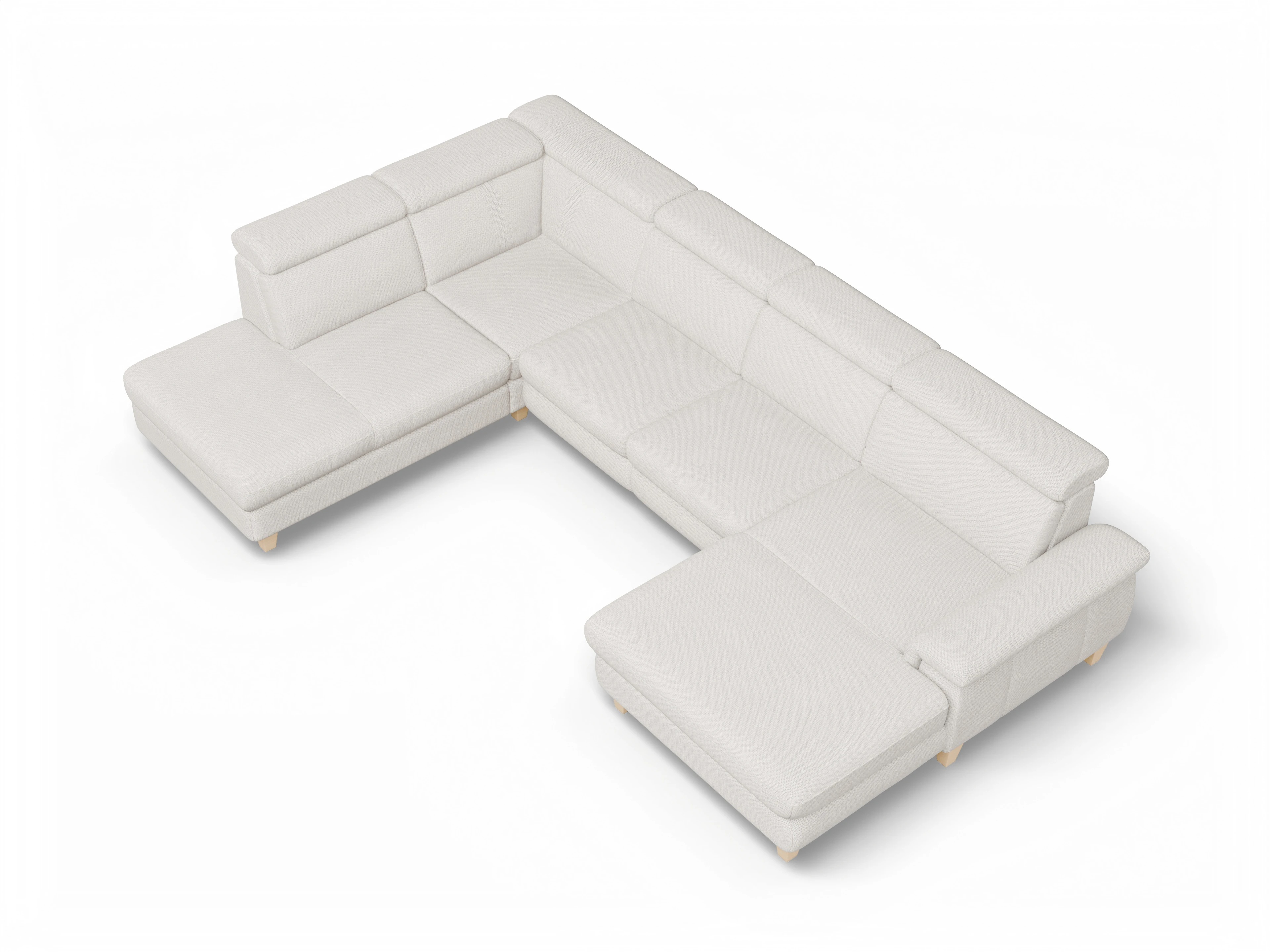 Ansicht des Produktes München Wohnlandschaft offen beidseitig in Stoff Beige