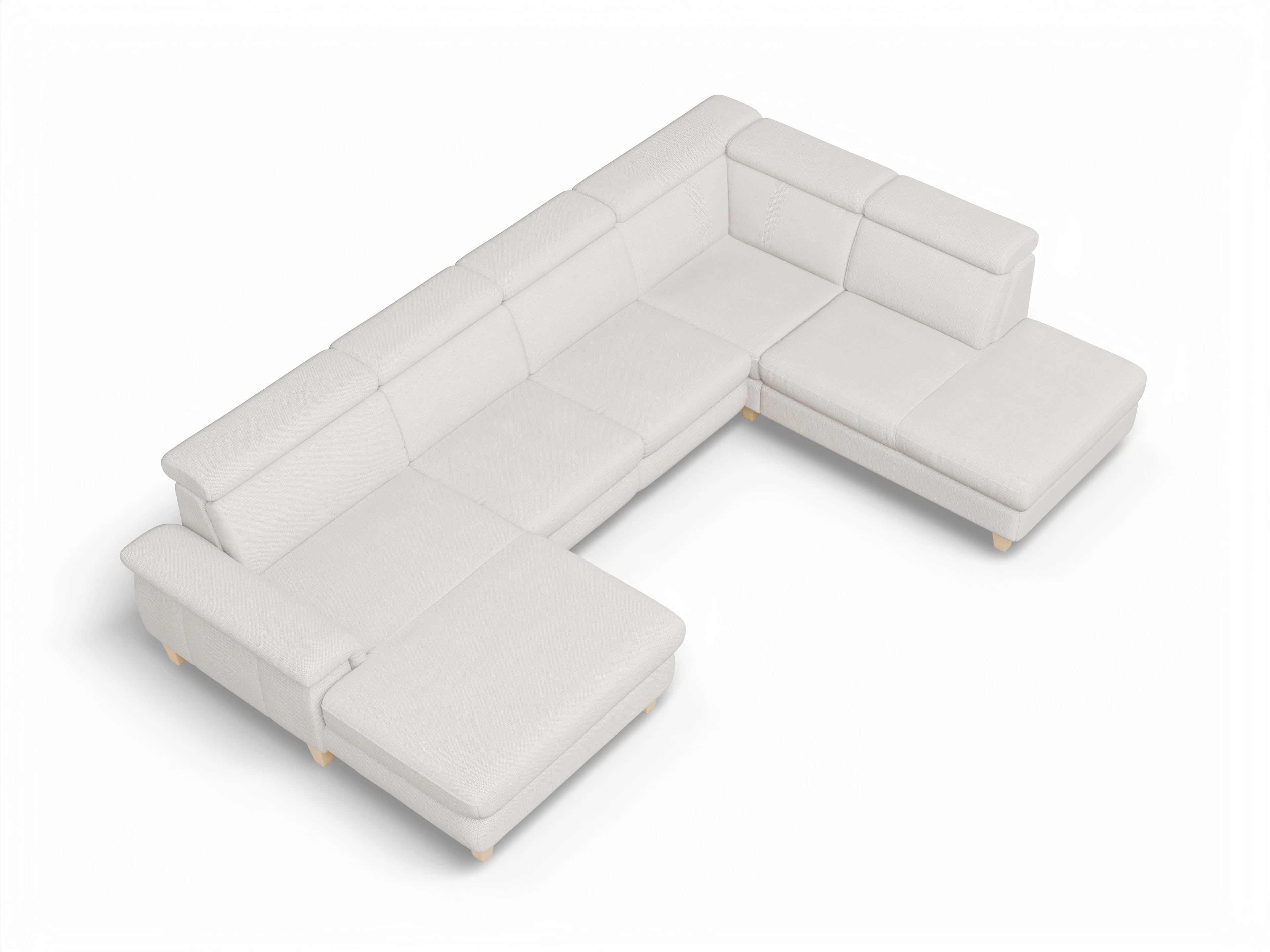 München OTLOgroß Medium R Ansicht des Produktes München Wohnlandschaft offen beidseitig in Stoff Beige