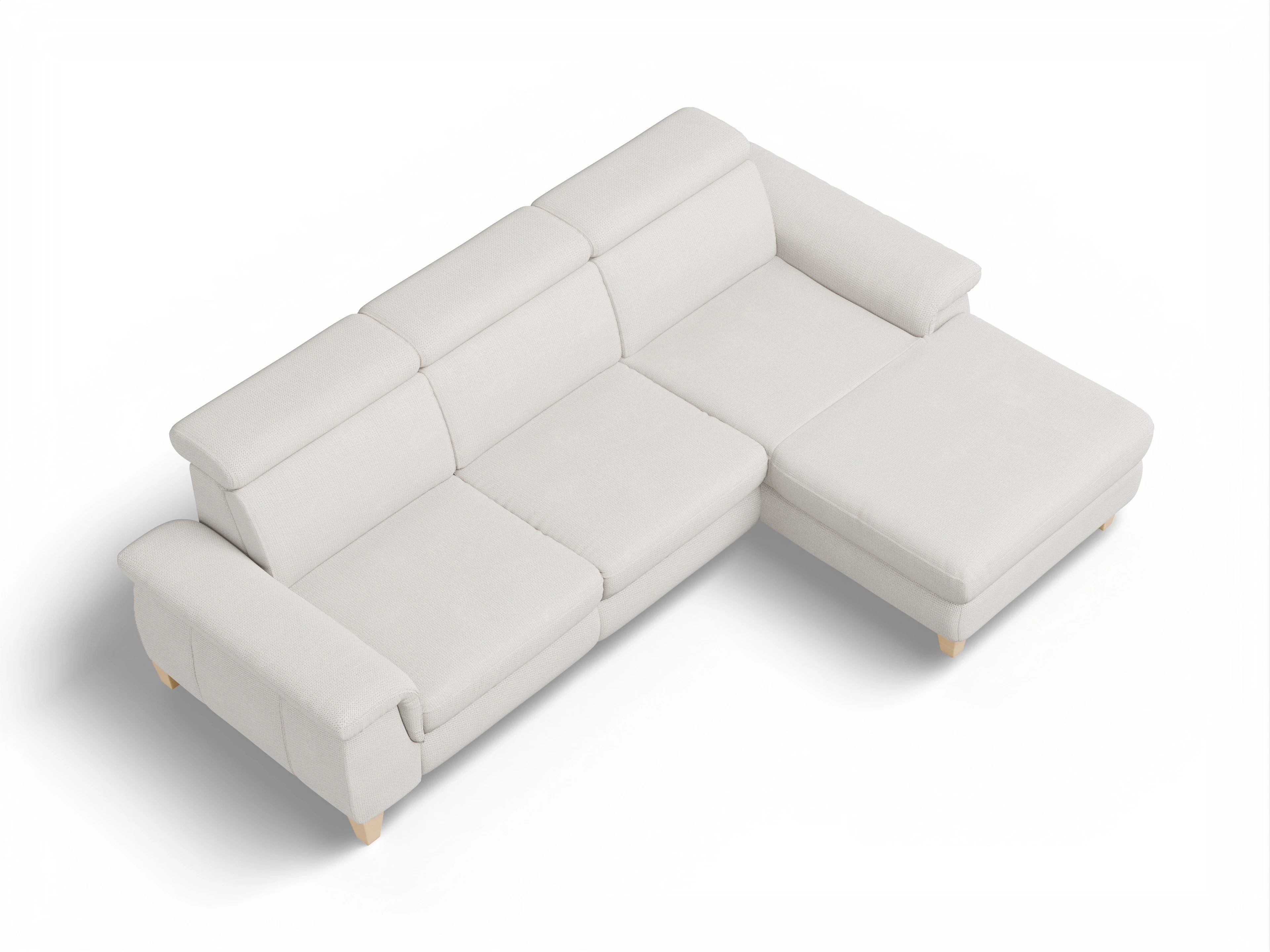 Ansicht des Produktes München Ecksofa rechts Abschluss offen in Stoff Beige
