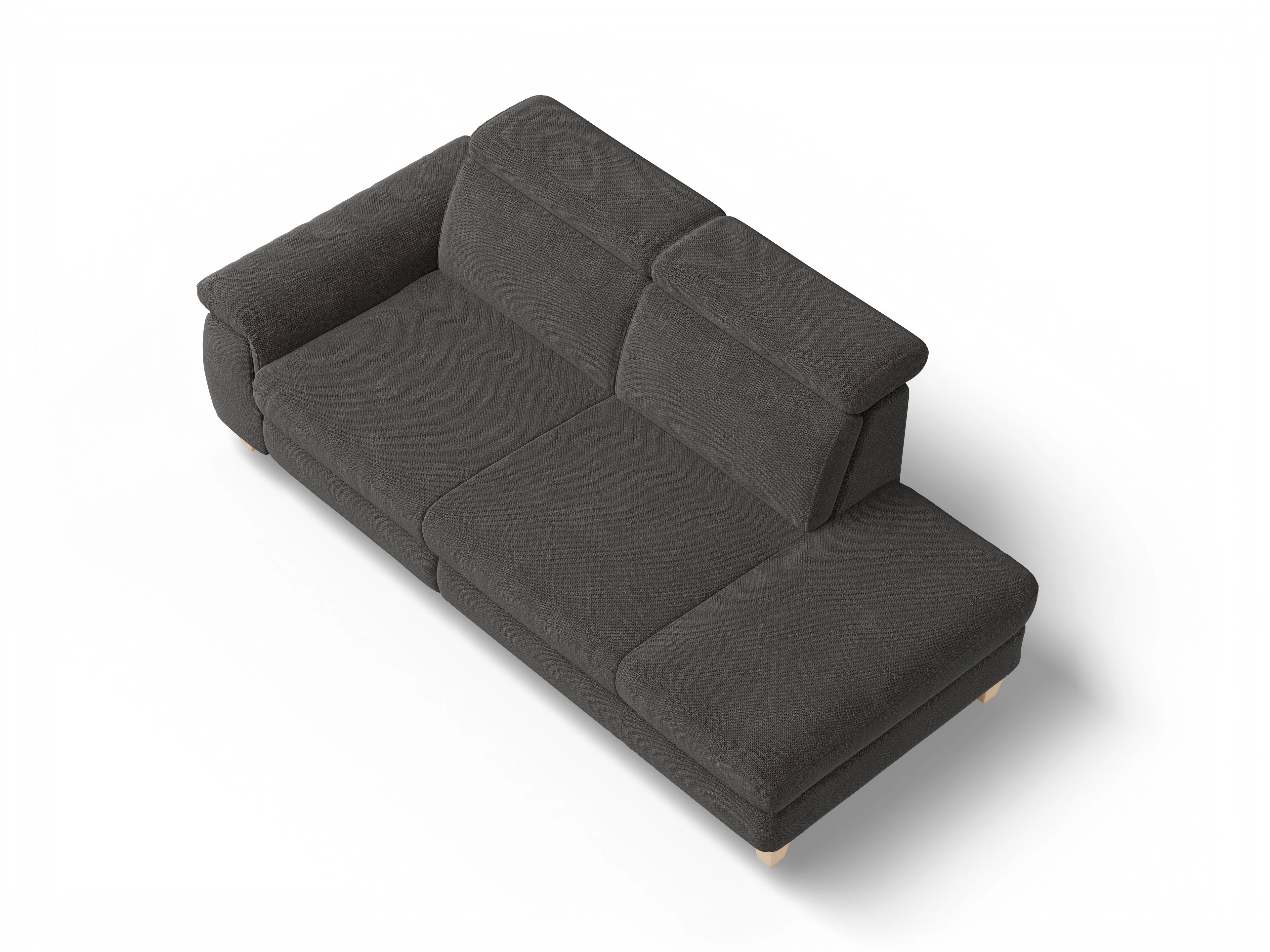 Ansicht des Produktes München Ottomane ohne Bettkasten in Stoff Grau