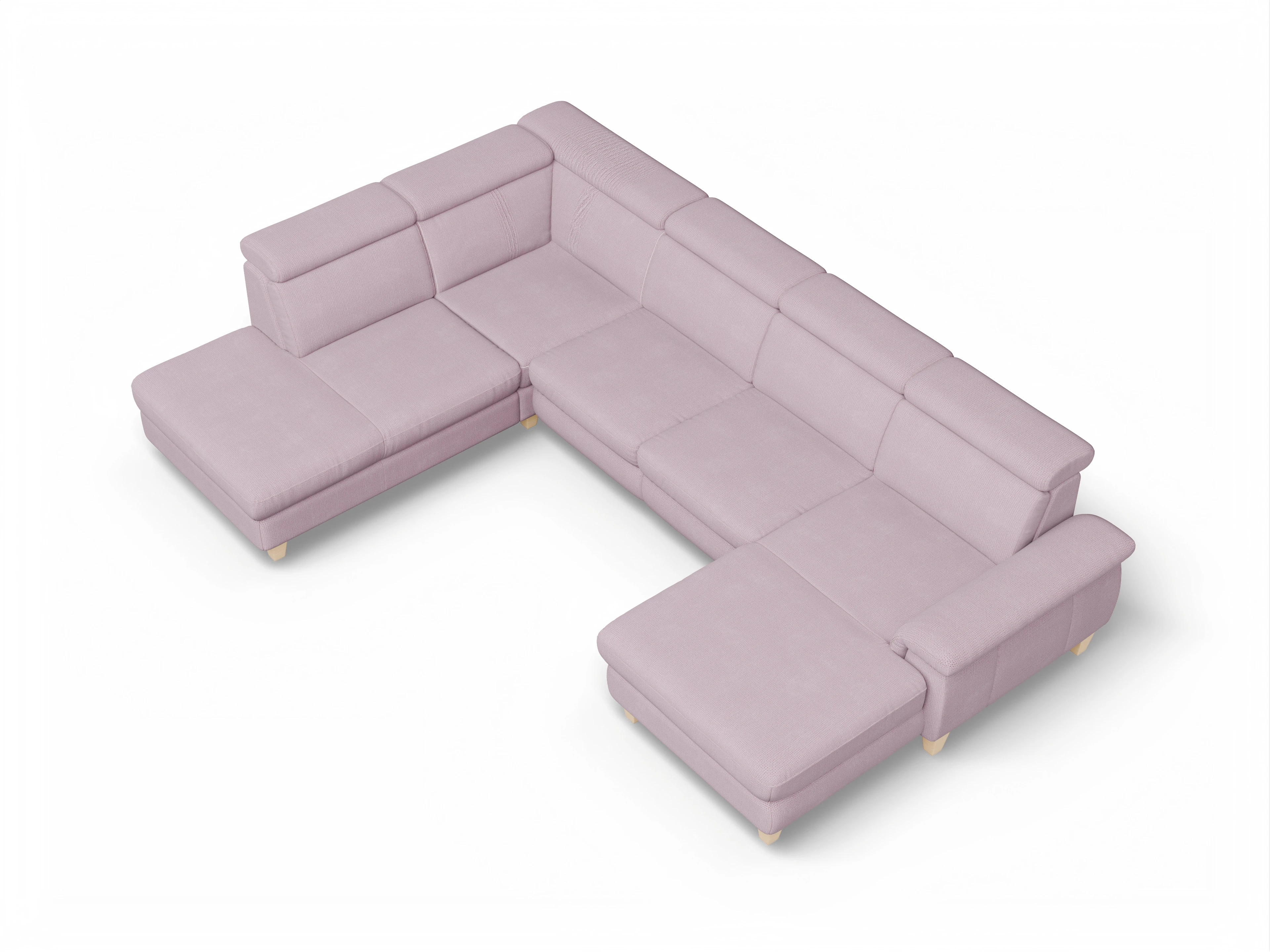 Ansicht des Produktes München Wohnlandschaft offen beidseitig in Stoff Rosa