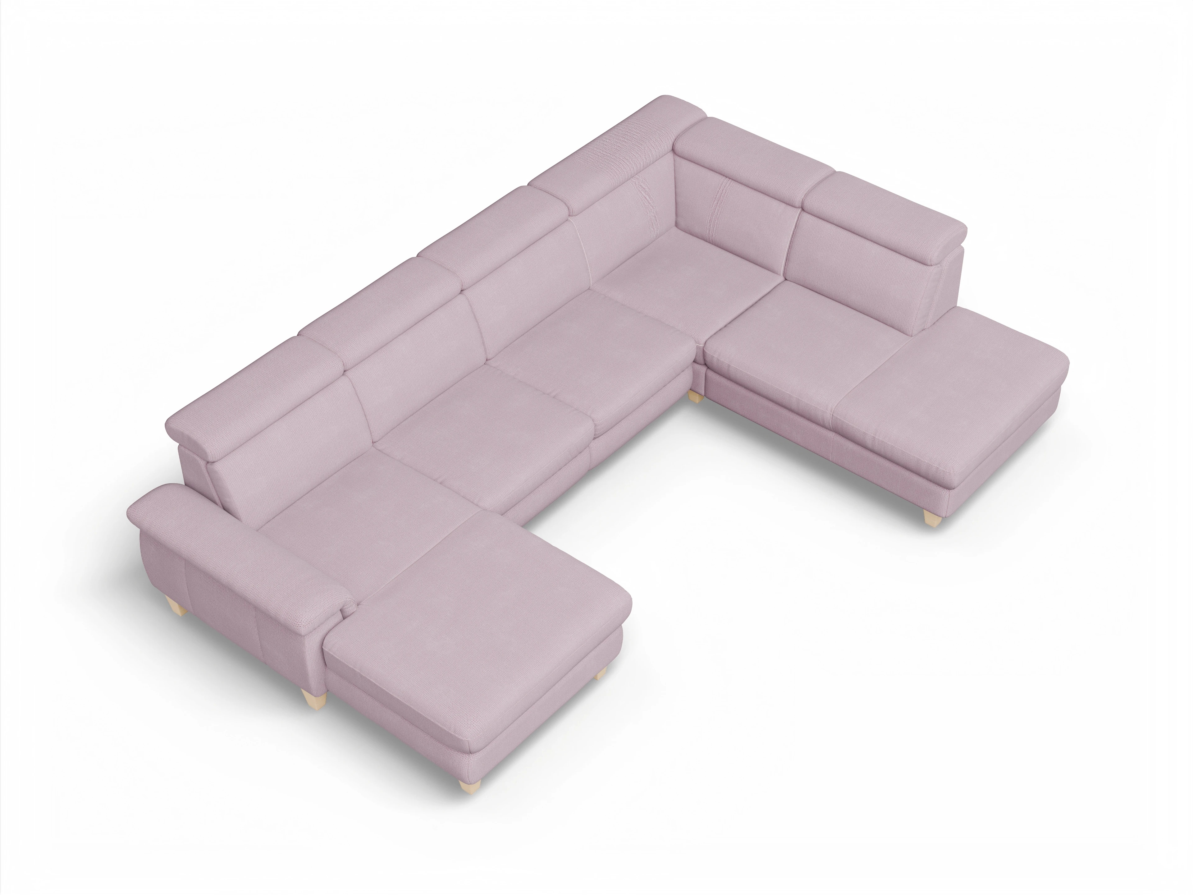 Ansicht des Produktes München Wohnlandschaft offen beidseitig in Stoff Rosa