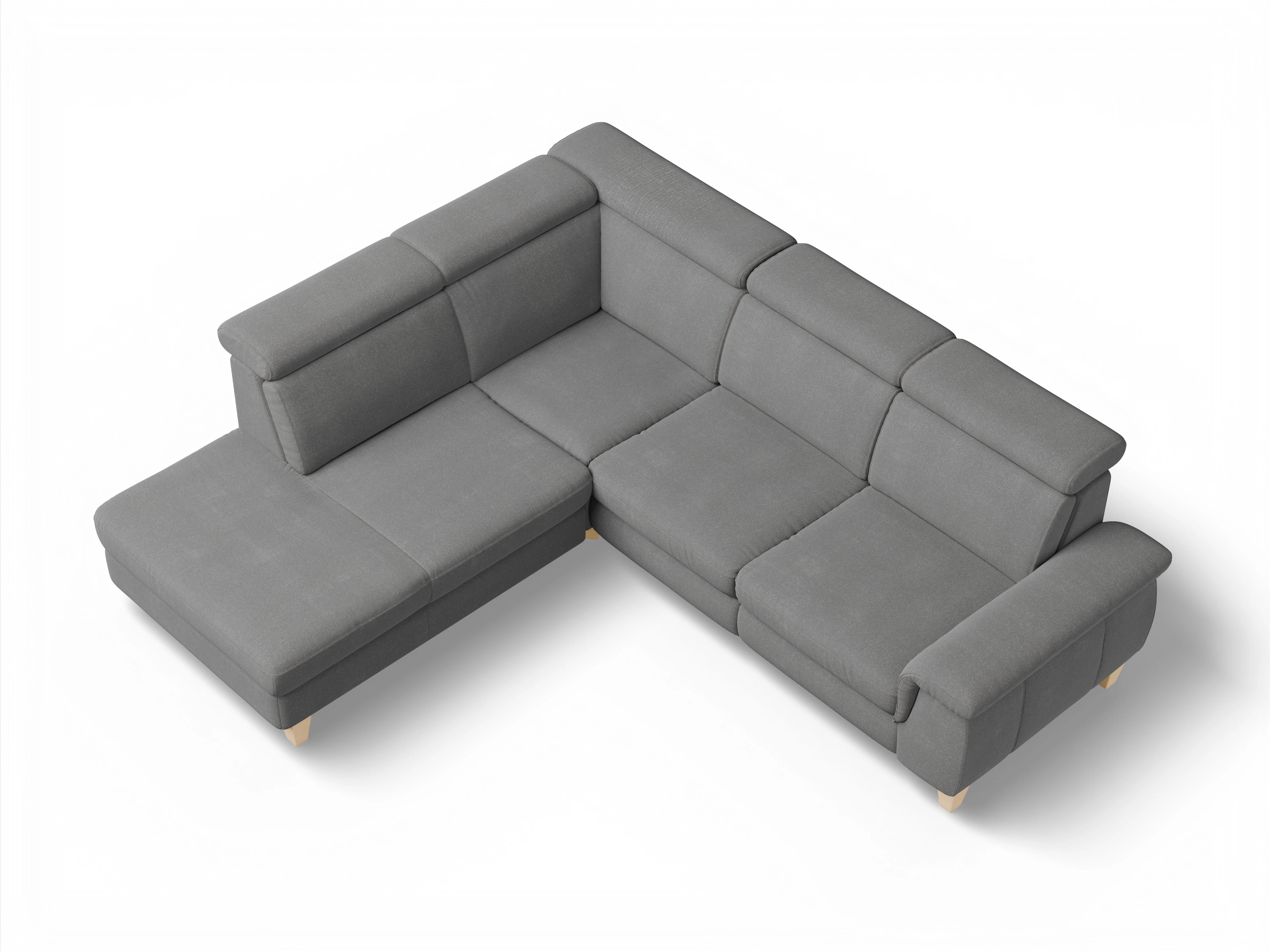 München 1AH WEkl Medium L Ansicht des Produktes München Ecksofa links mit Armlehne in Stoff Grau