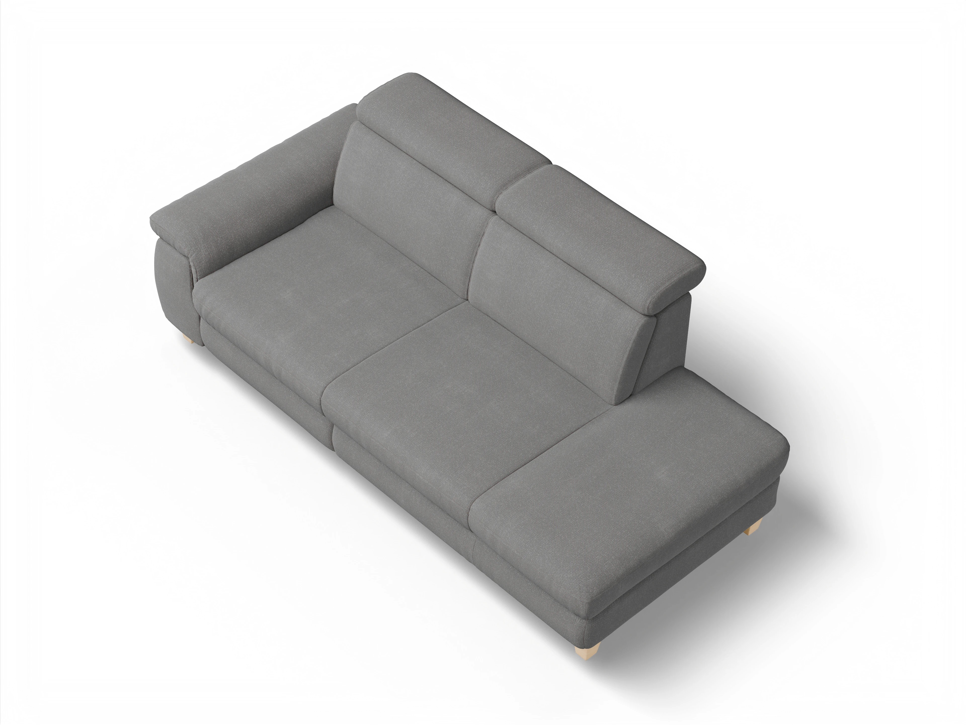 Ansicht des Produktes München Ottomane ohne Bettkasten in Stoff Grau