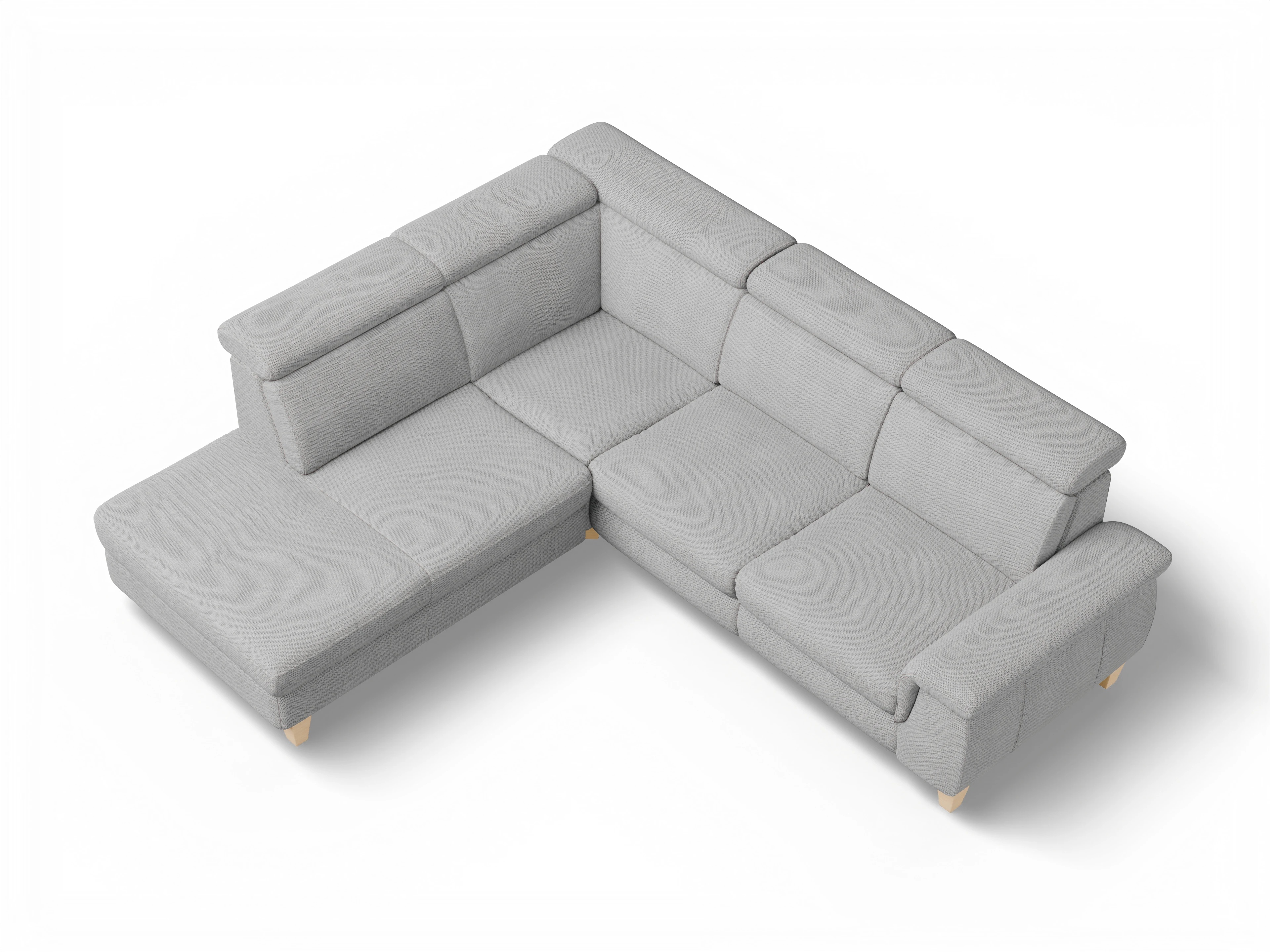München 1AH WEkl Medium L Ansicht des Produktes München Ecksofa links mit Armlehne in Stoff Grau