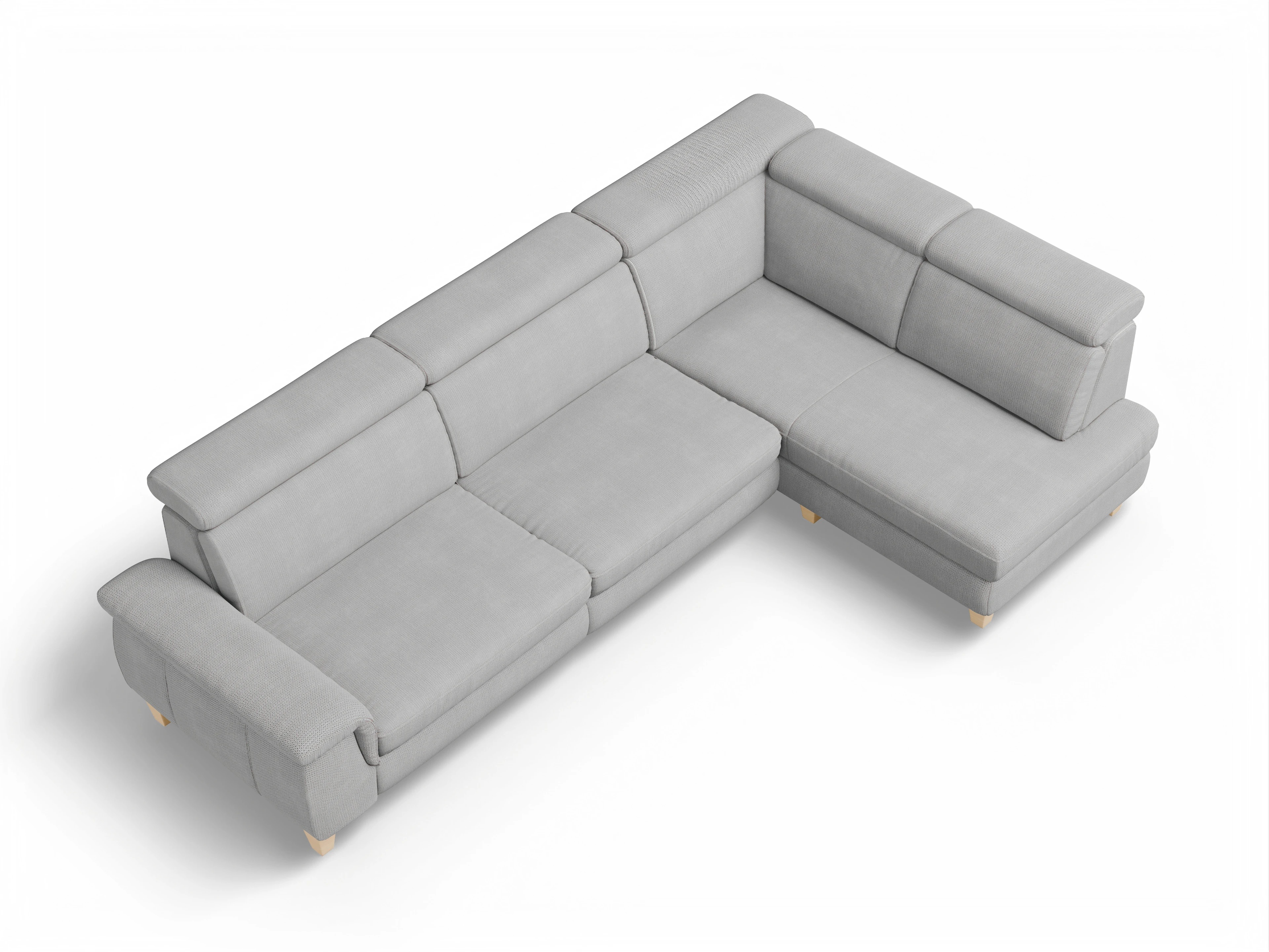 München KO Large R Ansicht des Produktes München Ecksofa rechts Abschluss offen in Stoff Grau