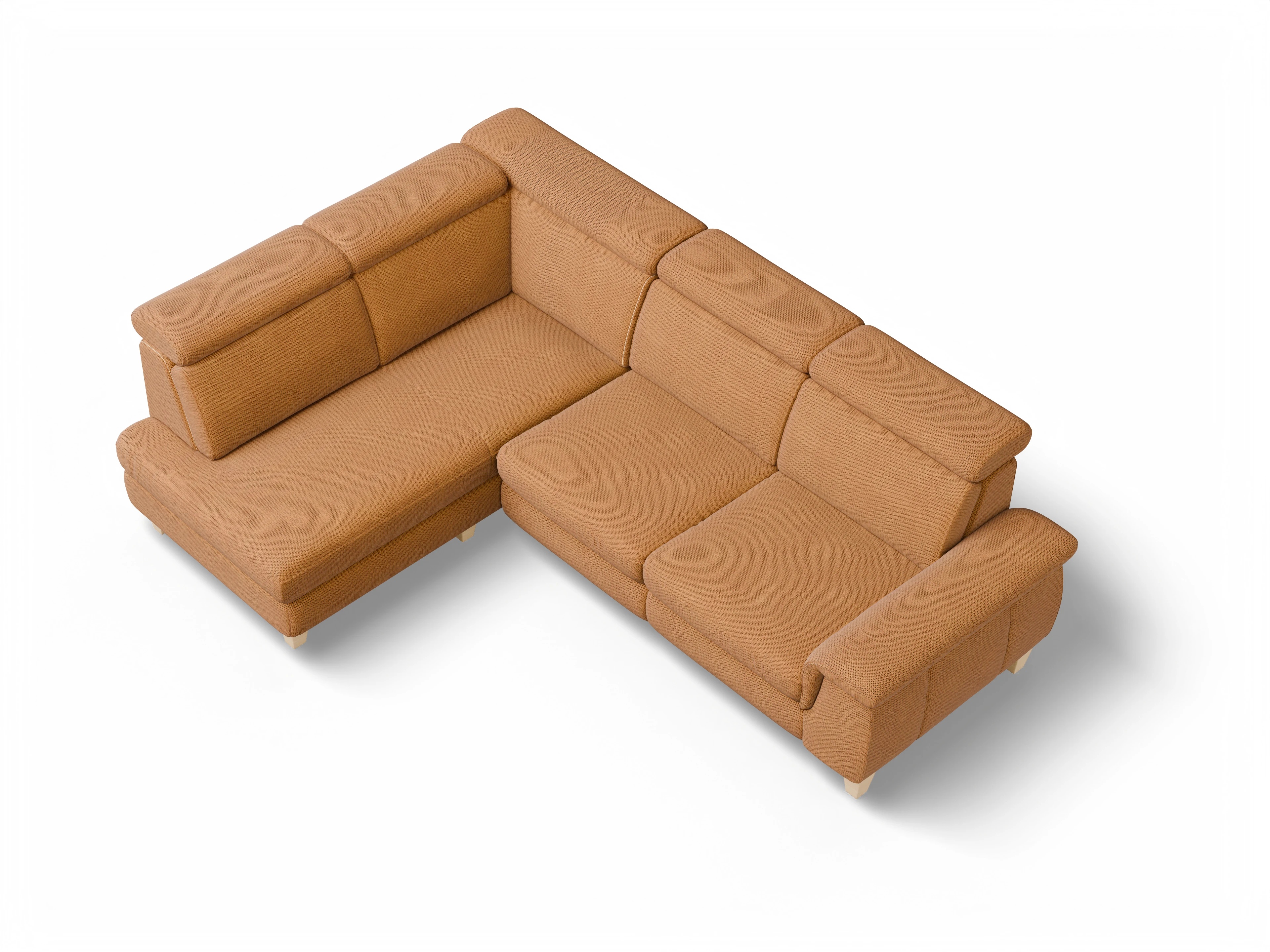 München KO Medium L Ansicht des Produktes München Ecksofa links Abschluss offen in Stoff Gelb
