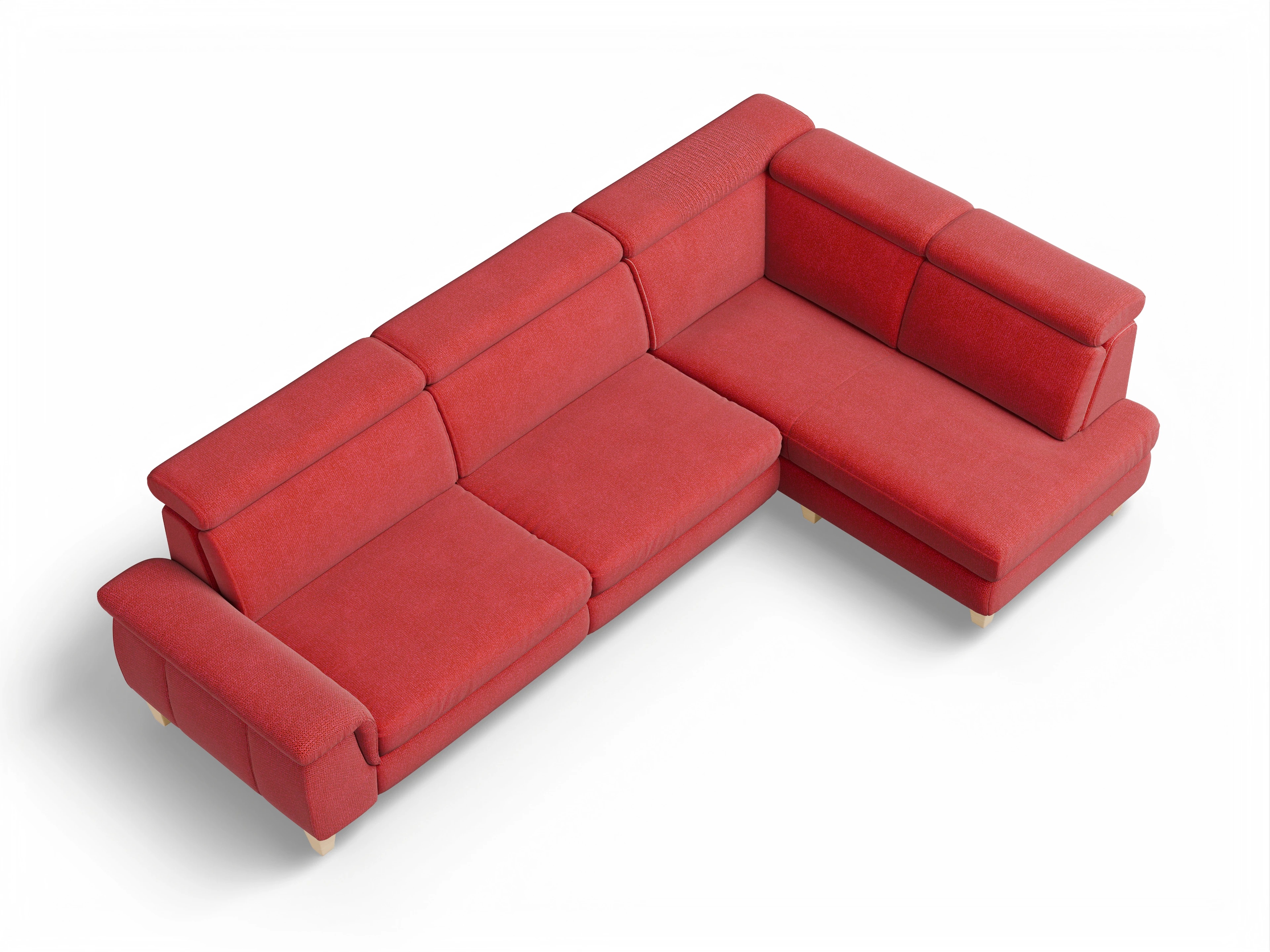 München KO Large R Ansicht des Produktes München Ecksofa rechts Abschluss offen in Stoff Rot