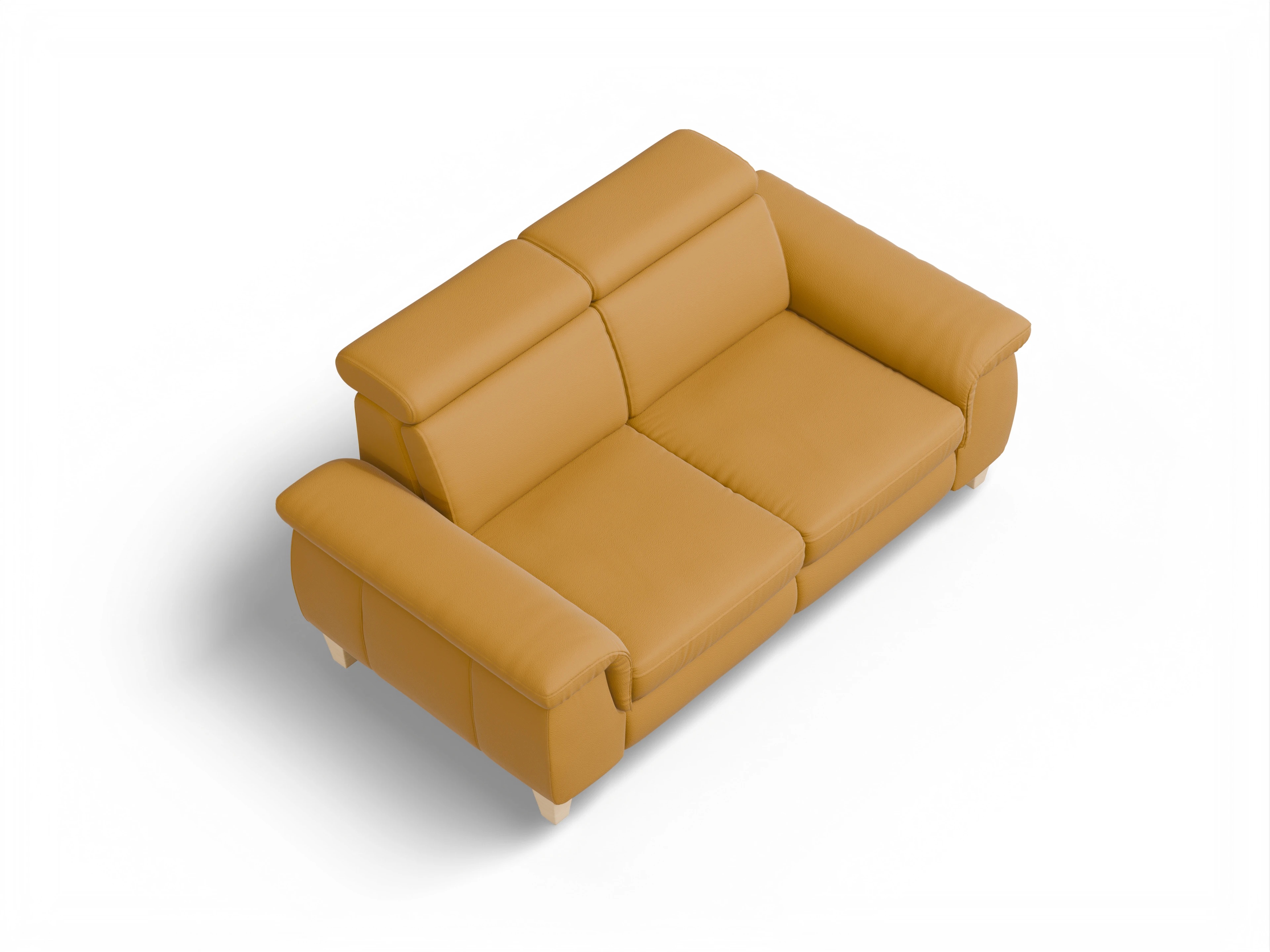 Ansicht des Produktes München 2-Sitzer Sofa in Leder Gelb