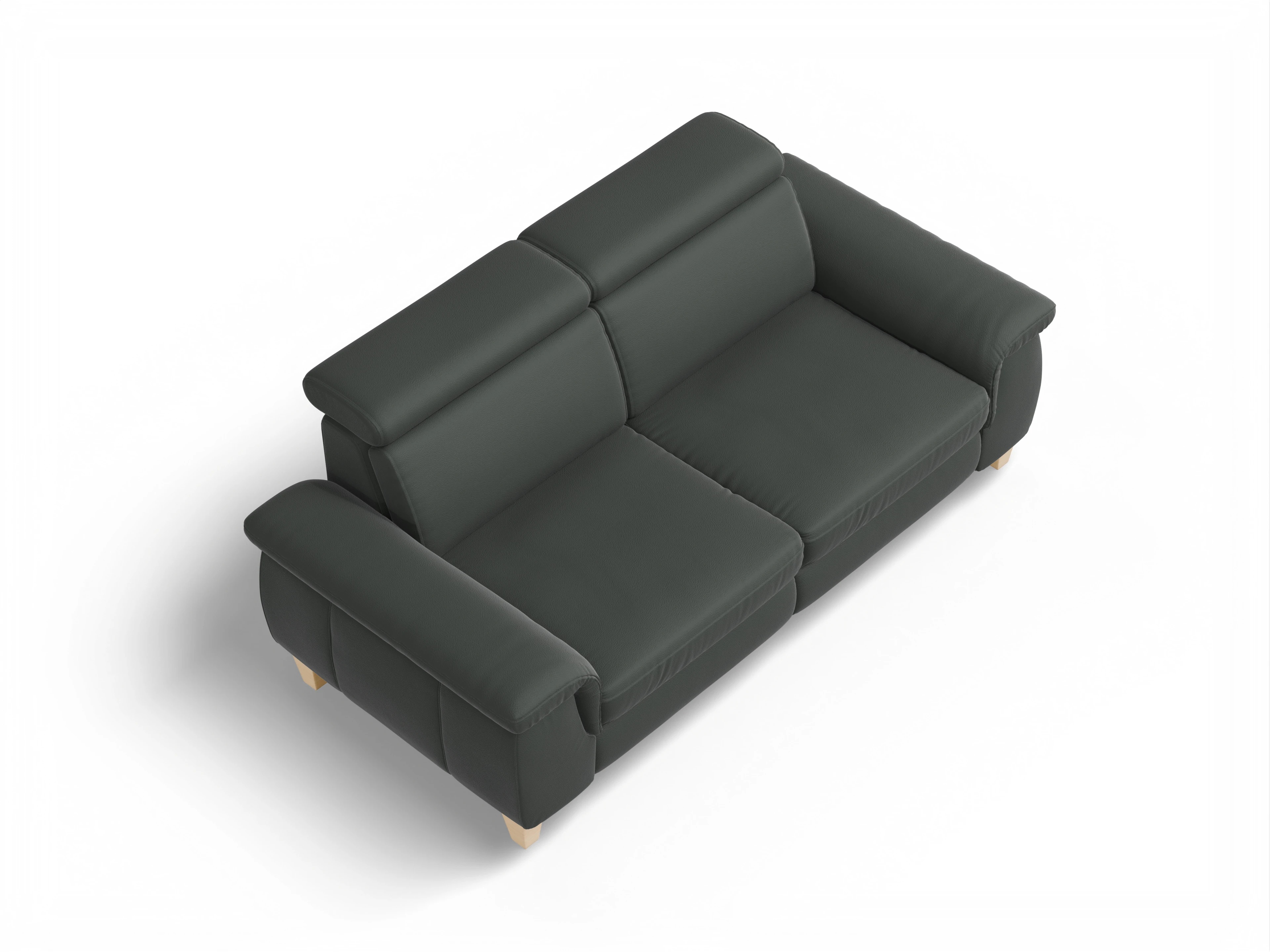 Ansicht des Produktes München 2,5-Sitzer Sofa in Leder Grau