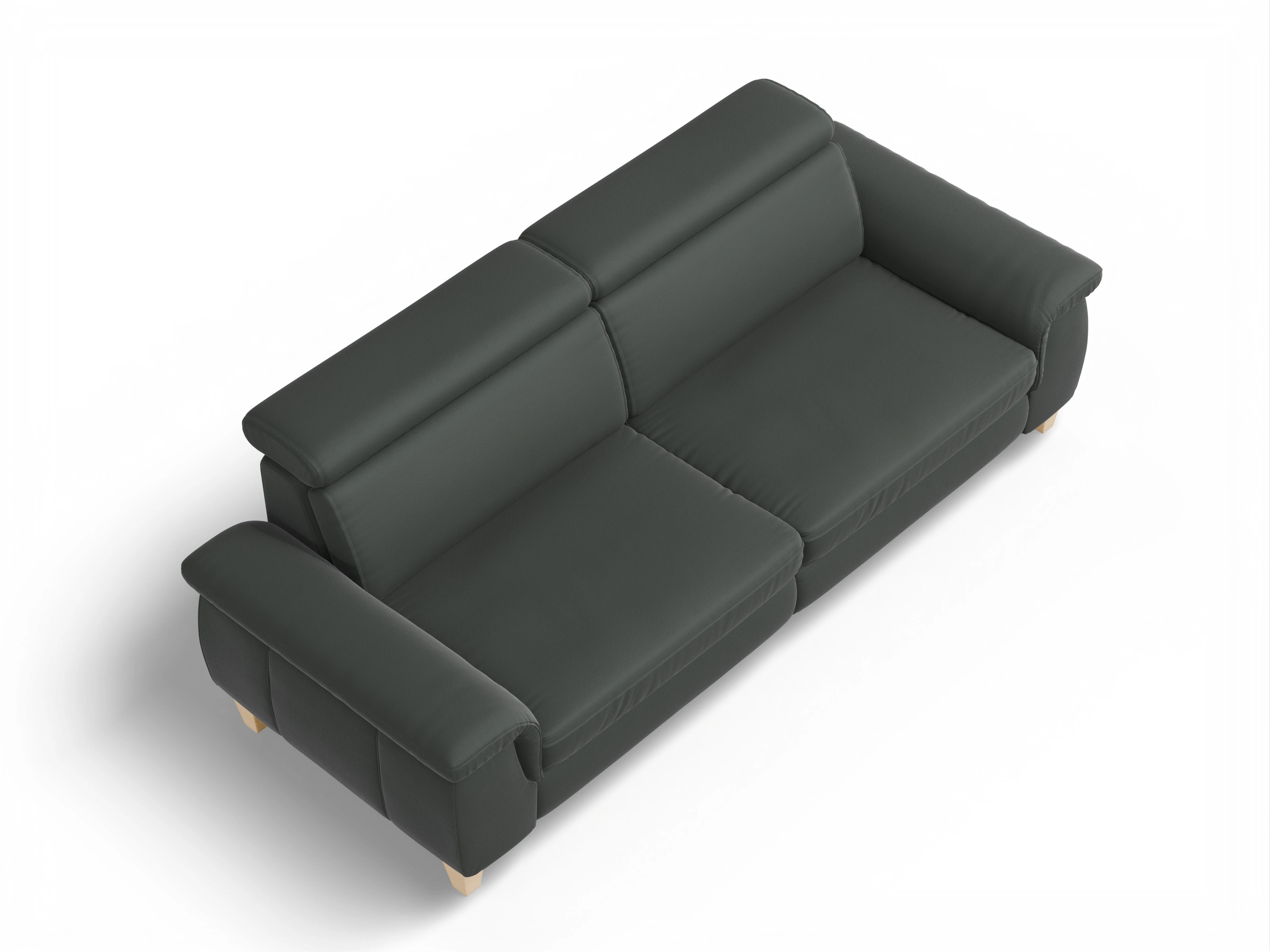 Ansicht des Produktes München 3-Sitzer Sofa in Leder Grau