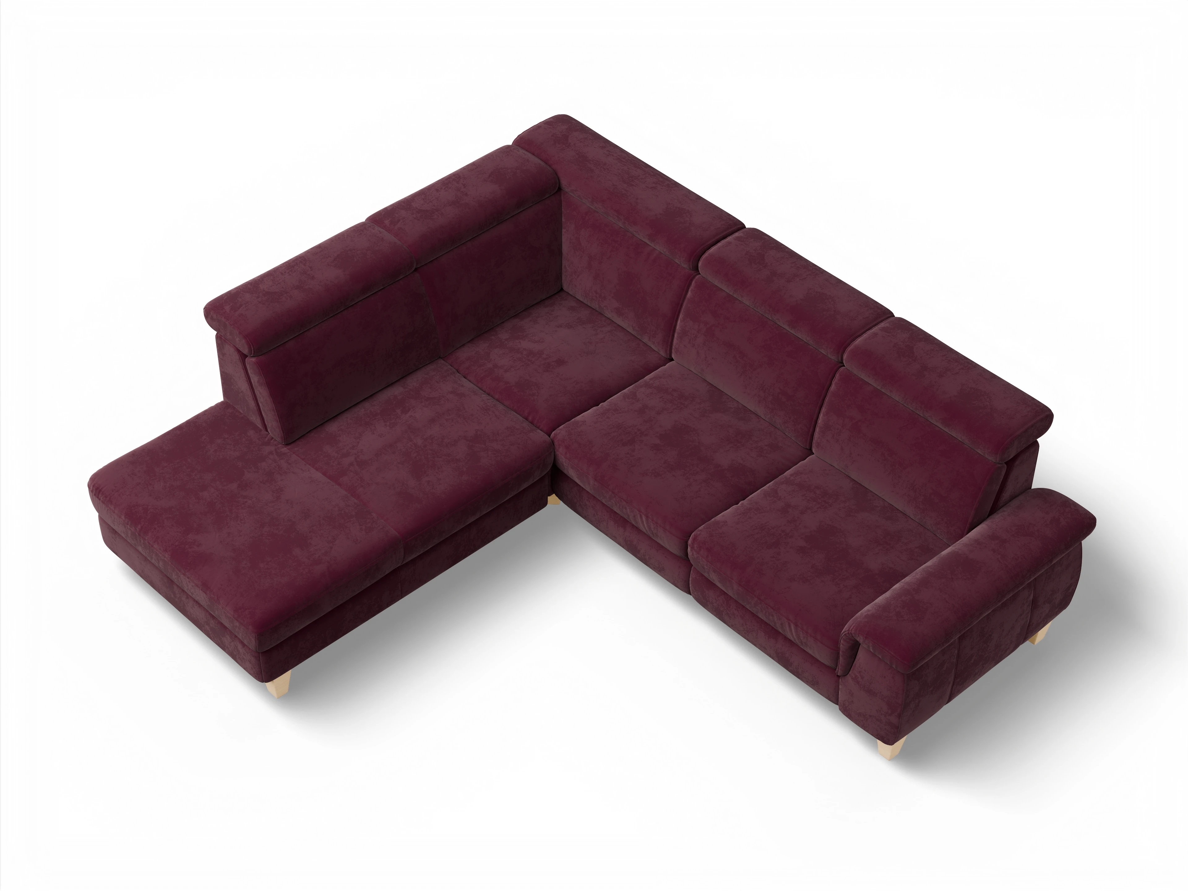 München 1AH WEkl Medium L Ansicht des Produktes München Ecksofa links mit Armlehne in Stoff Blau