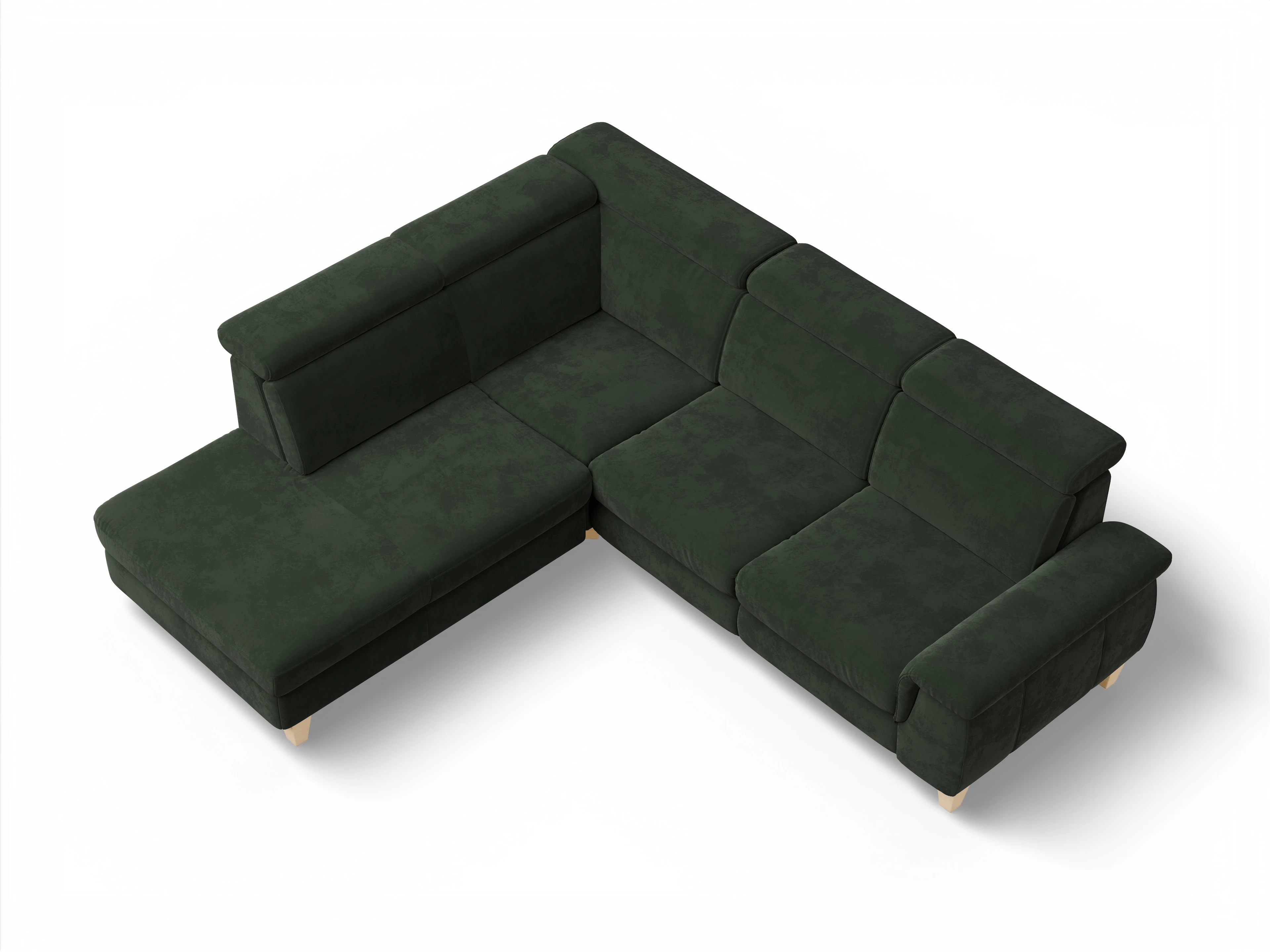 München 1AH WEkl Medium L Ansicht des Produktes München Ecksofa links mit Armlehne in Stoff Grün