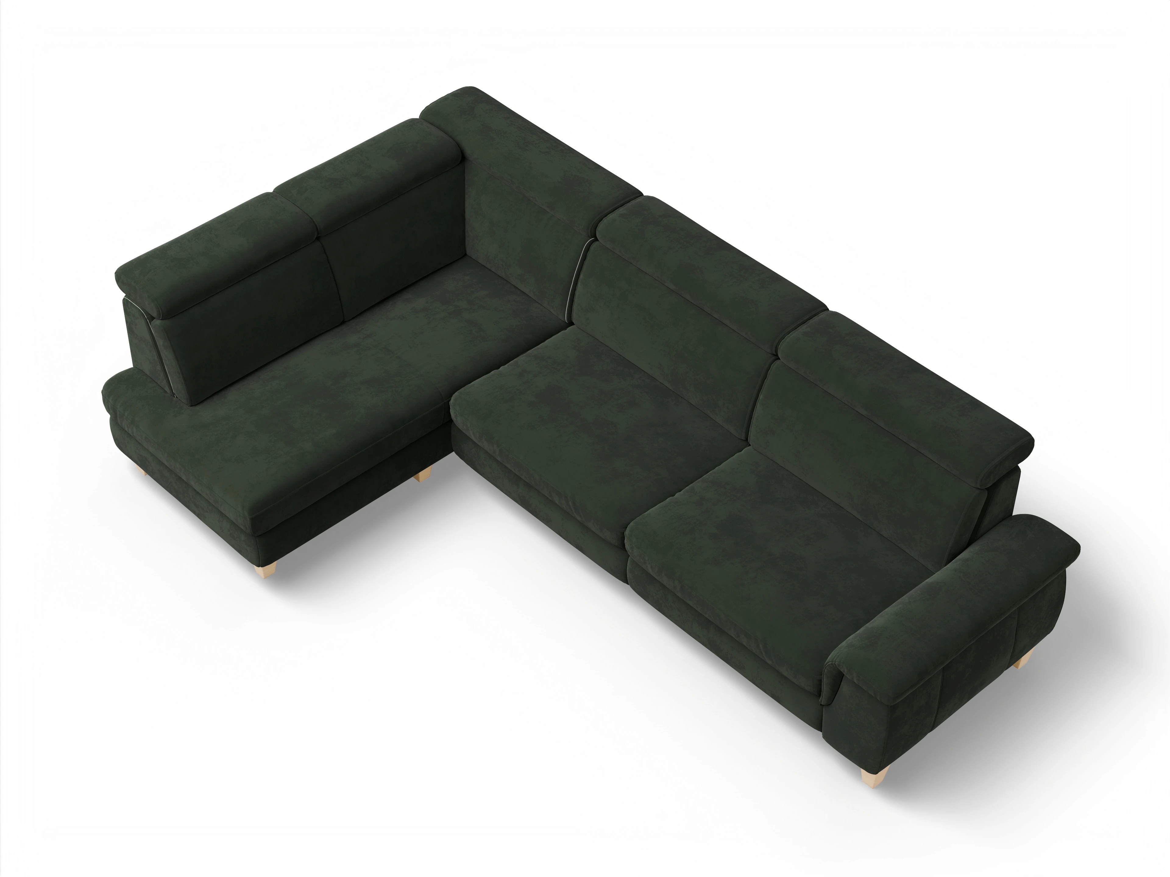 München KO Large L Ansicht des Produktes München Ecksofa links Abschluss offen in Stoff Grün