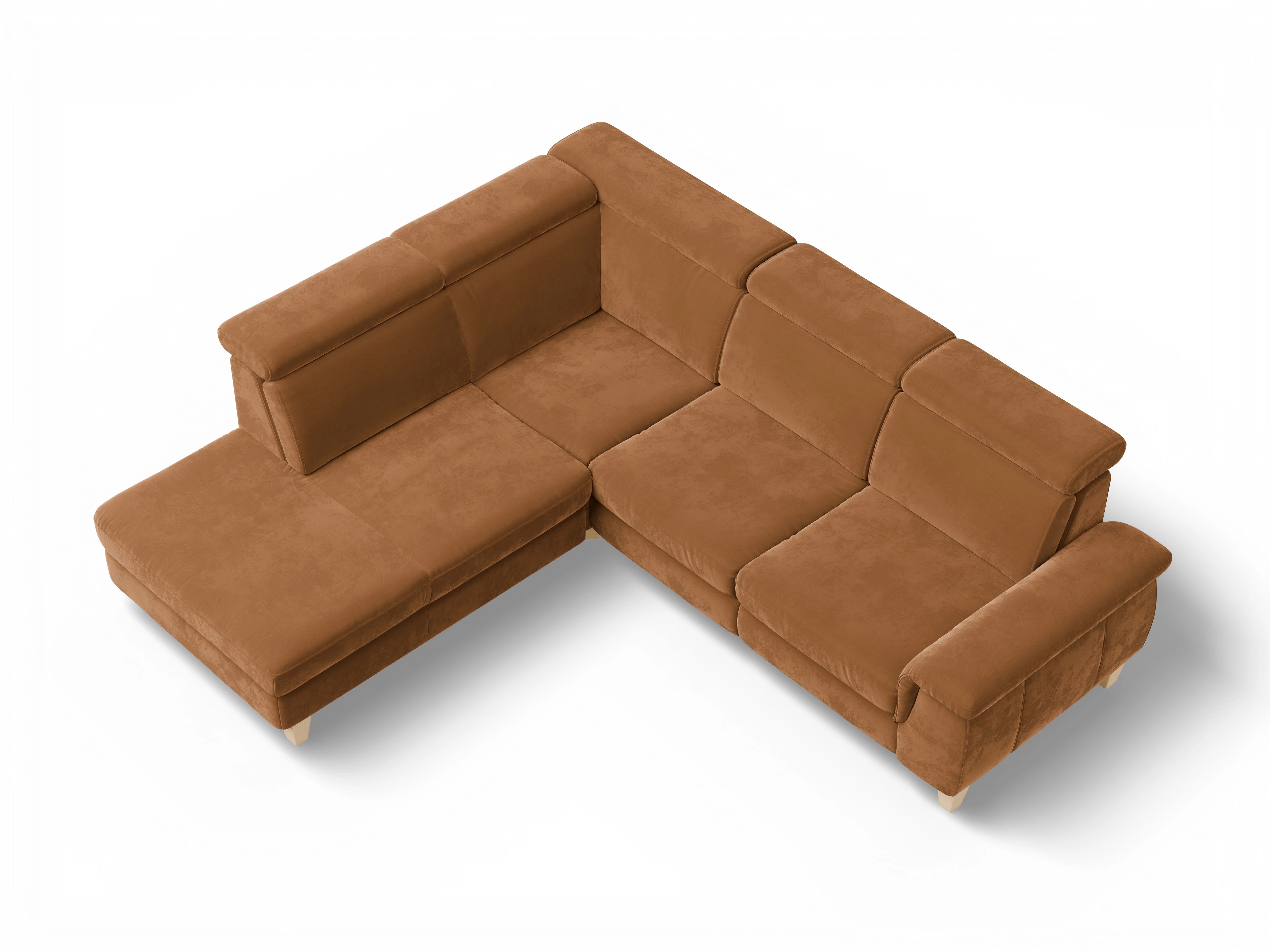 Ansicht des Produktes München Ecksofa links mit Armlehne in Stoff Gelb