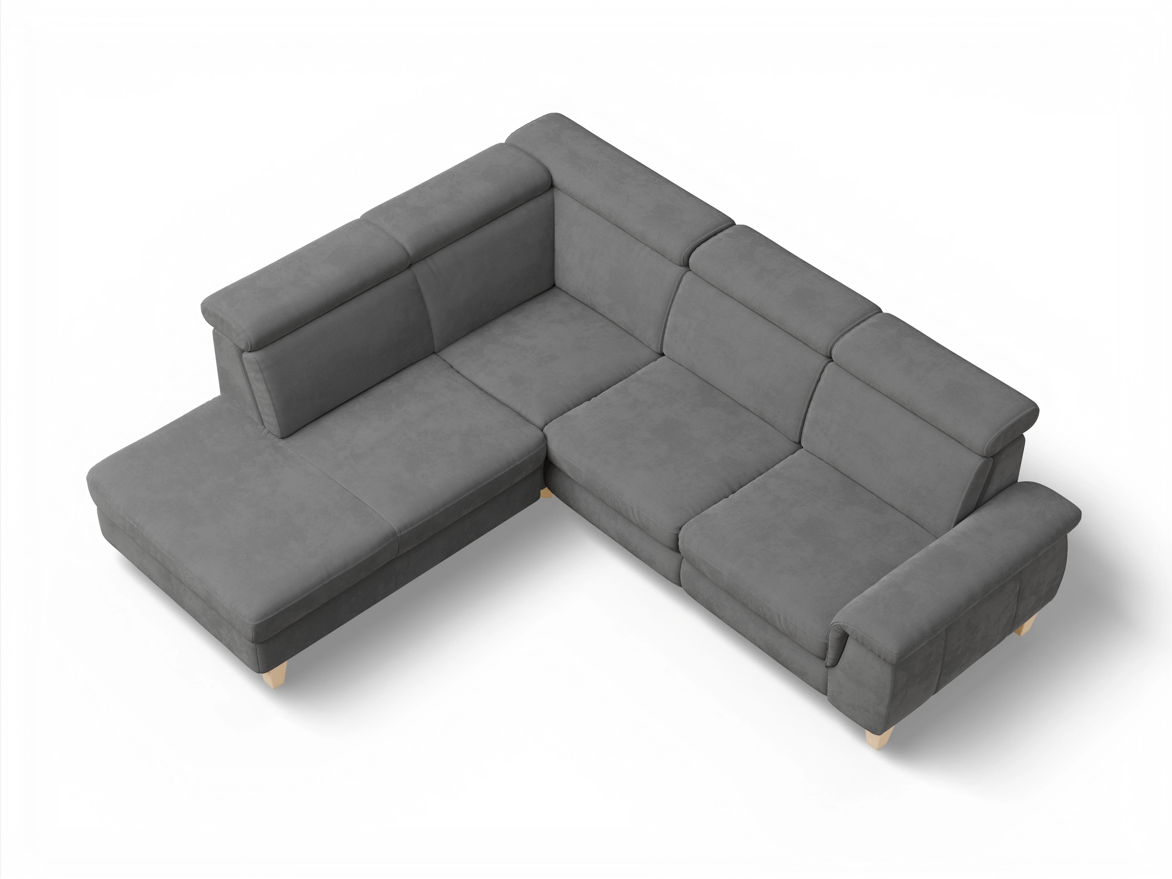 München 1AH WEkl Medium L Ansicht des Produktes München Ecksofa links mit Armlehne in Stoff Grau