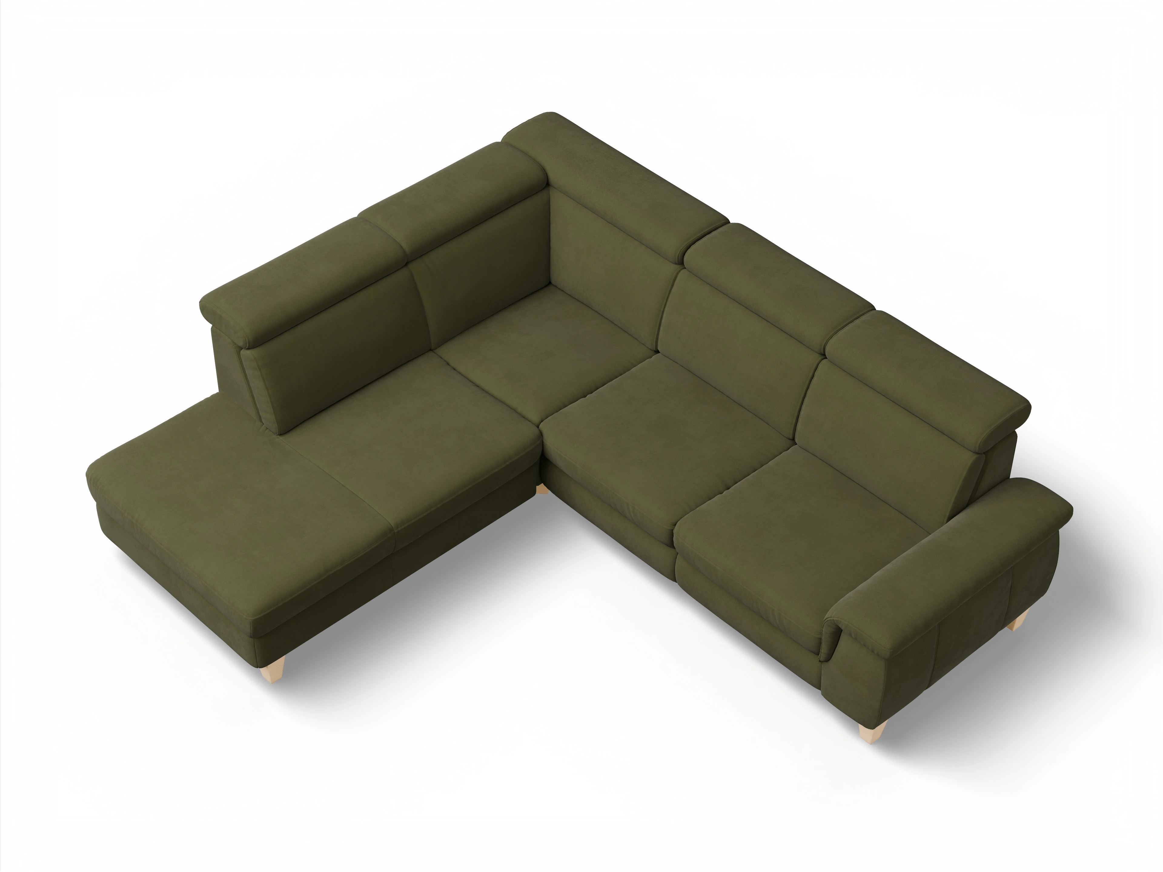 München 1AH WEkl Medium L Ansicht des Produktes München Ecksofa links mit Armlehne in Stoff Grün