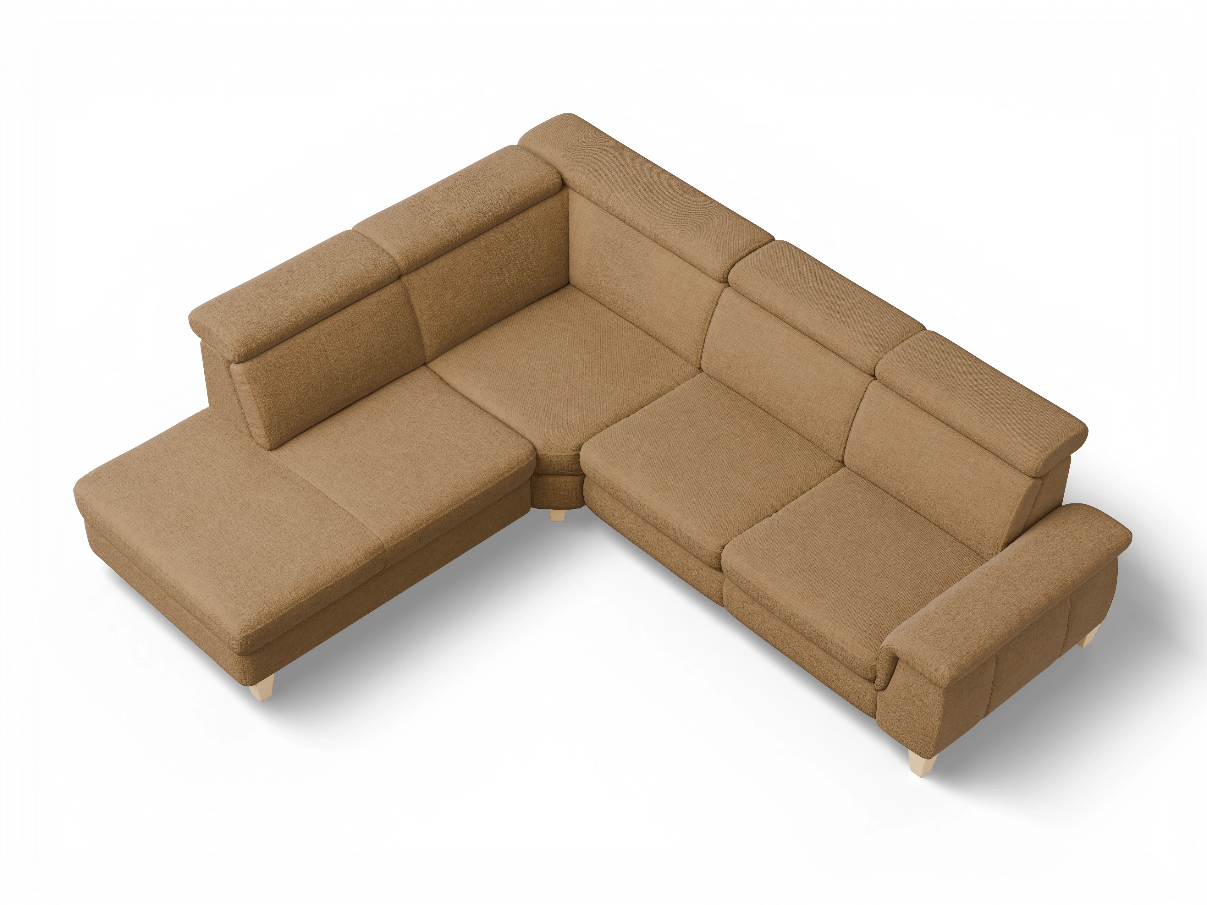 München 1Aho WE Small L Ansicht des Produktes München Ecksofa links Abschluss offen in Stoff Orange