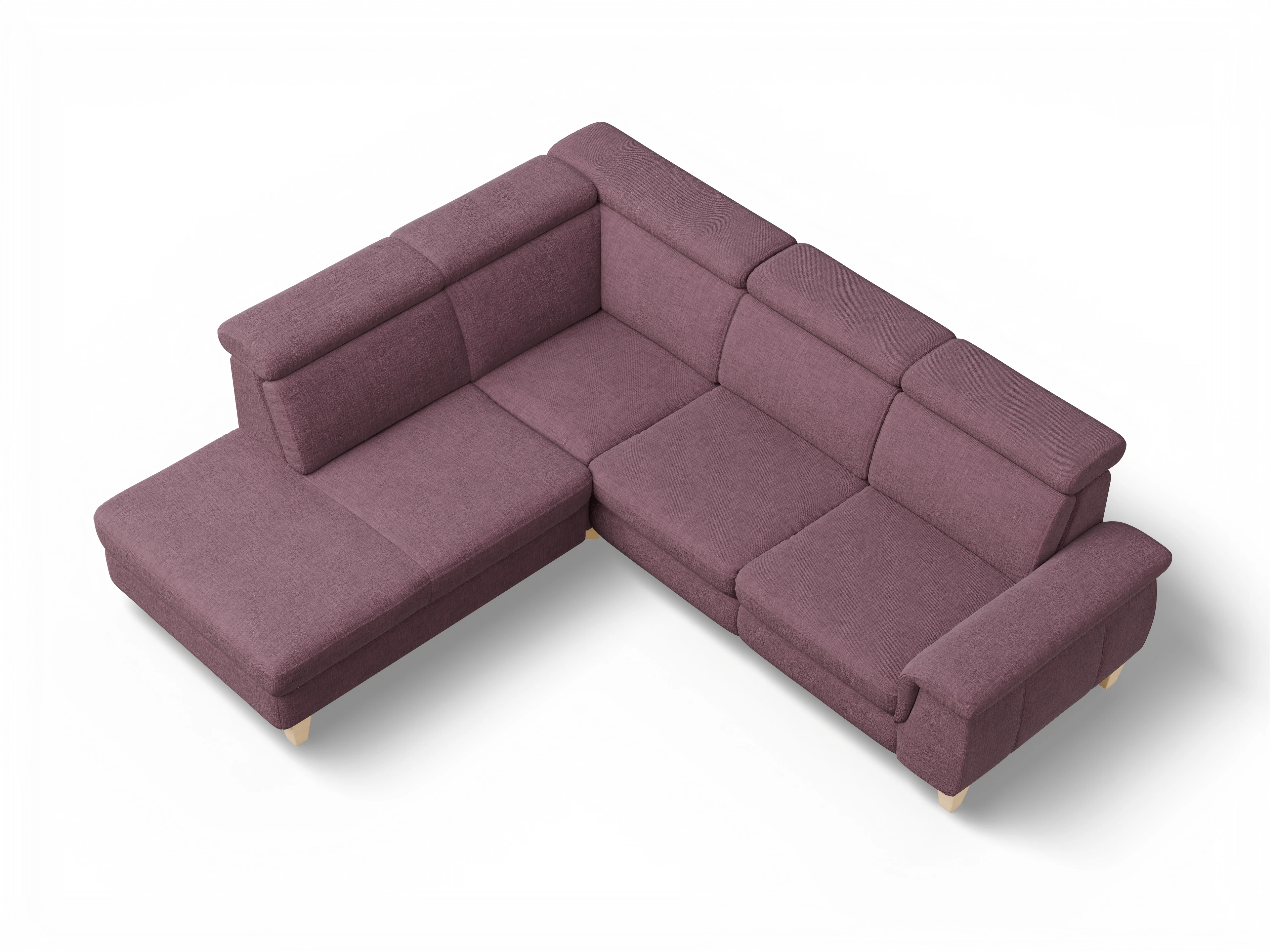 München 1AH WEkl Medium L Ansicht des Produktes München Ecksofa links mit Armlehne in Stoff Rot