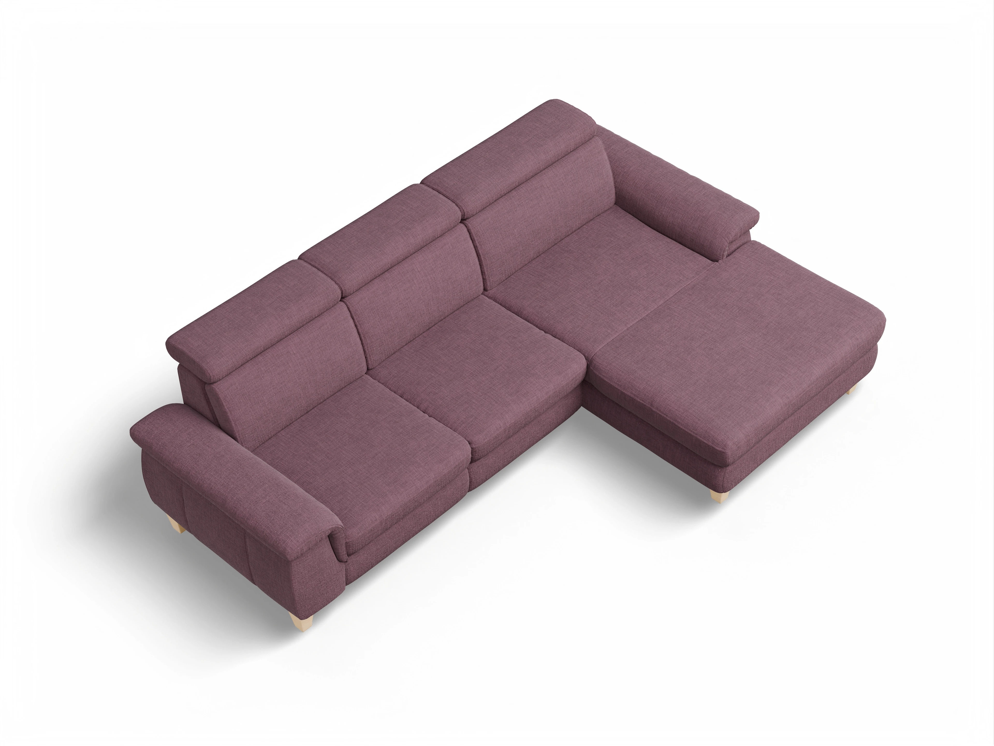 München LOgroß Medium R Ansicht des Produktes München Ecksofa rechts Abschluss offen in Stoff Rot