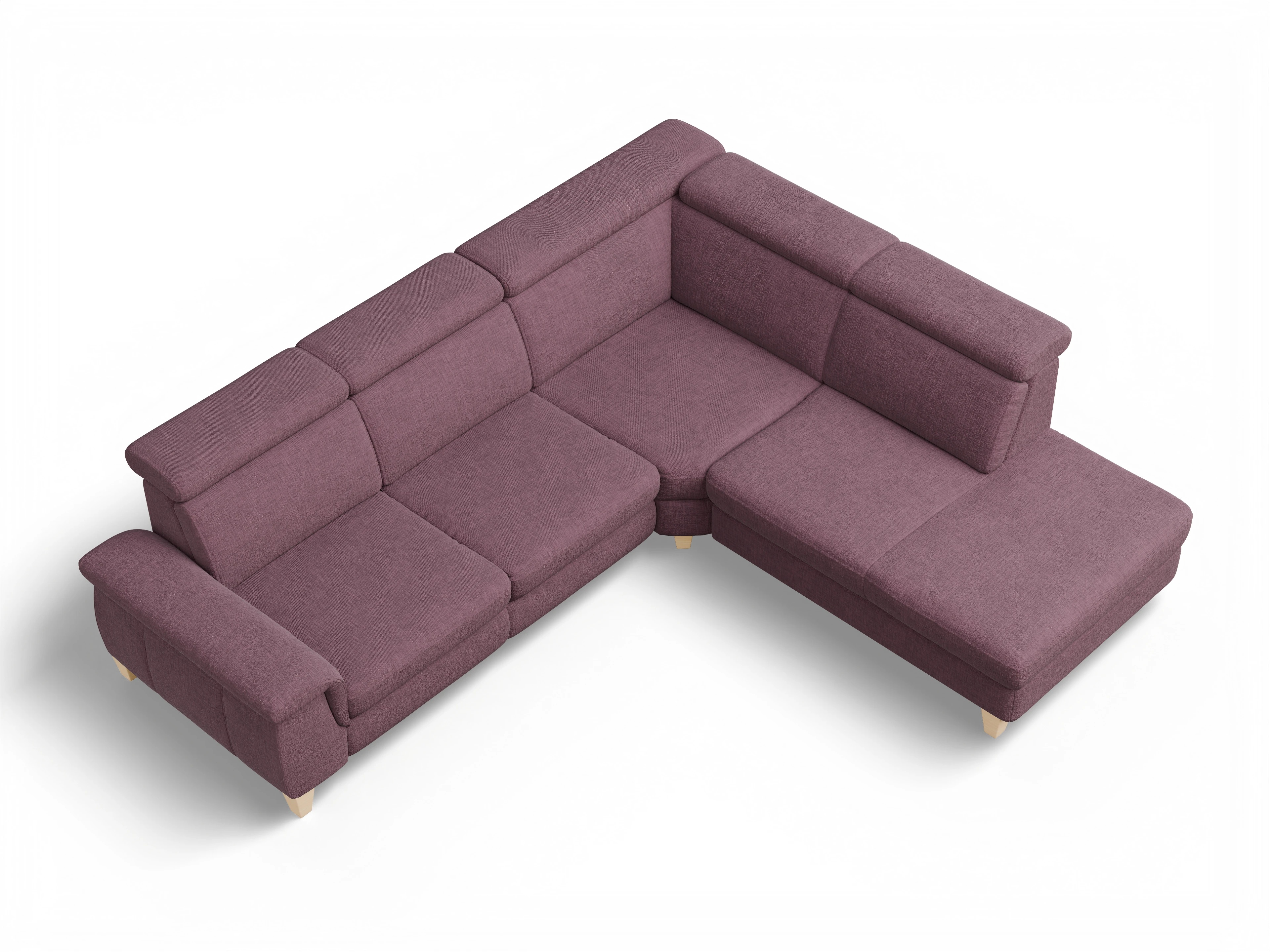München 1Aho WE Small R Ansicht des Produktes München Ecksofa rechts Abschluss offen in Stoff Rot