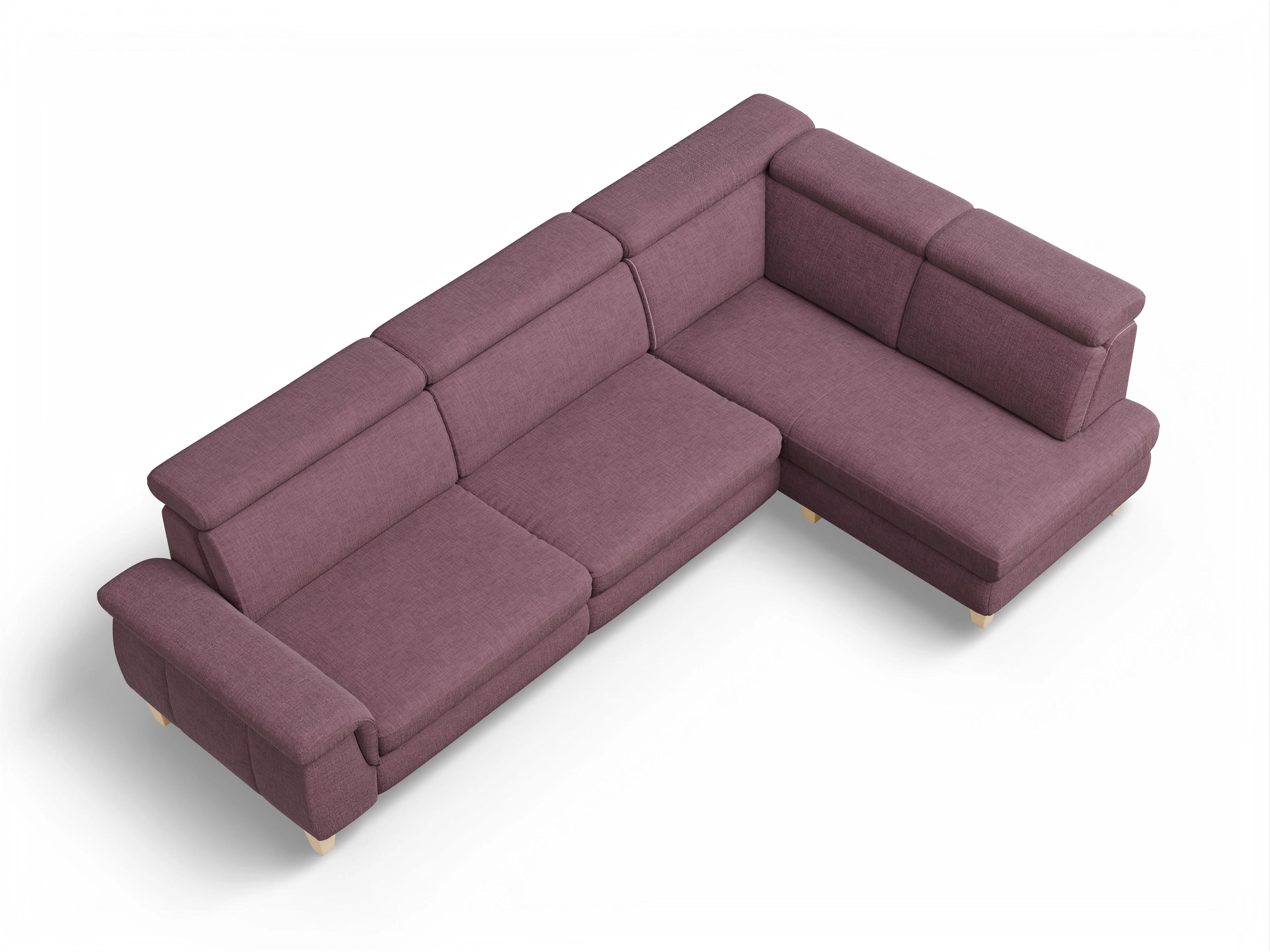 Ansicht des Produktes München Ecksofa rechts Abschluss offen in Stoff Rot