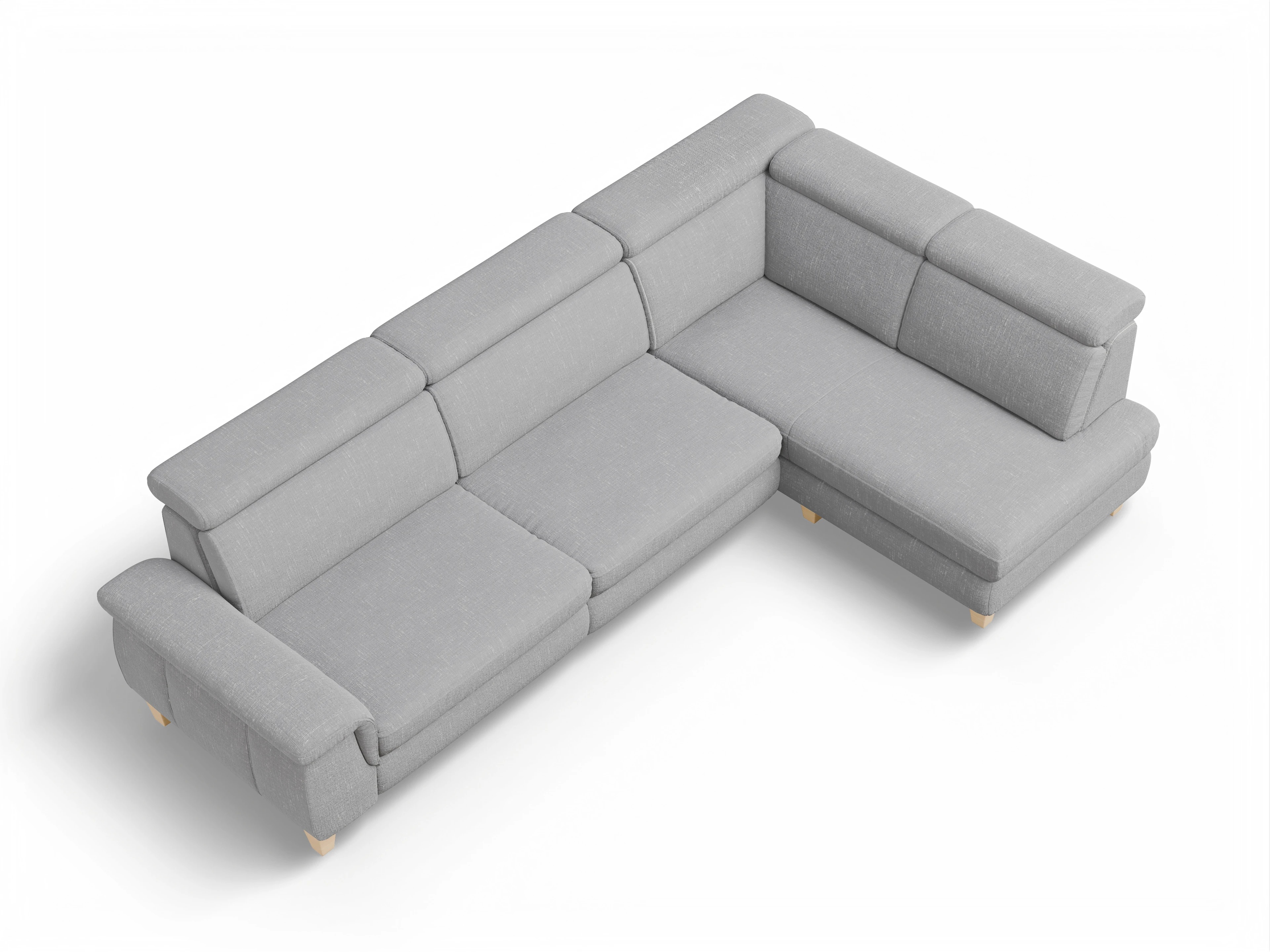 Ansicht des Produktes München Ecksofa rechts Abschluss offen in Stoff Grau