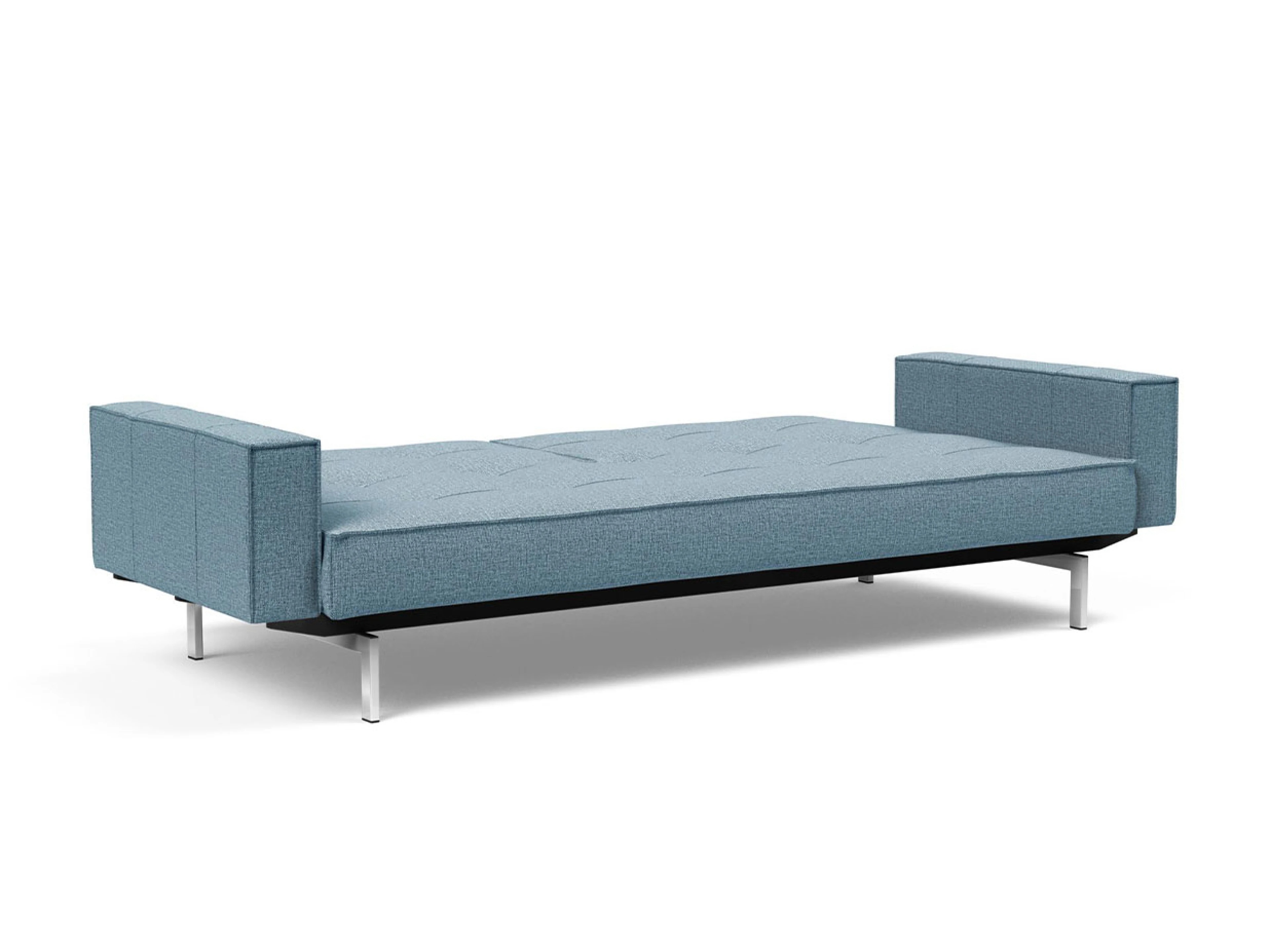 Ansicht des Produktes Splitback Schlafsofa Querschläfer in Stoff Blau