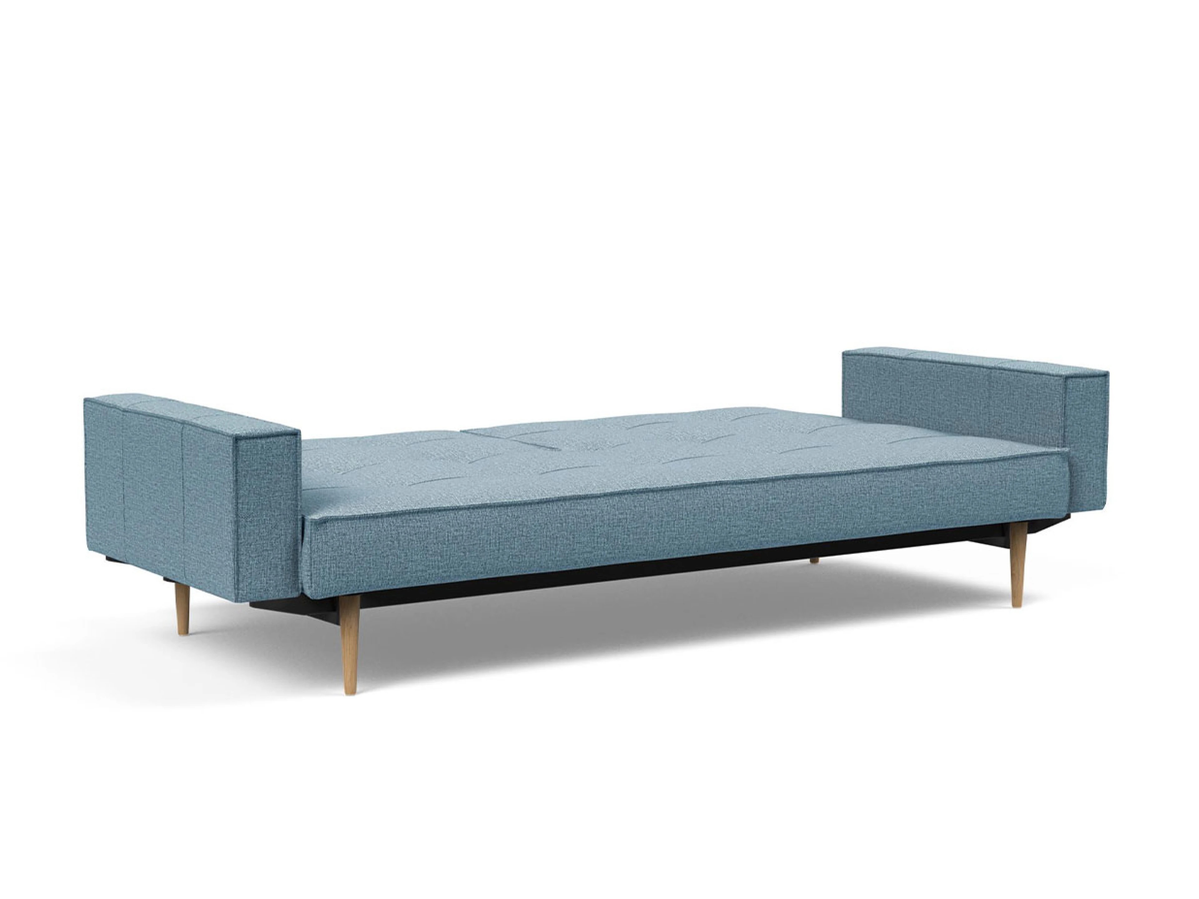 Ansicht des Produktes Splitback Schlafsofa Querschläfer in Stoff Blau