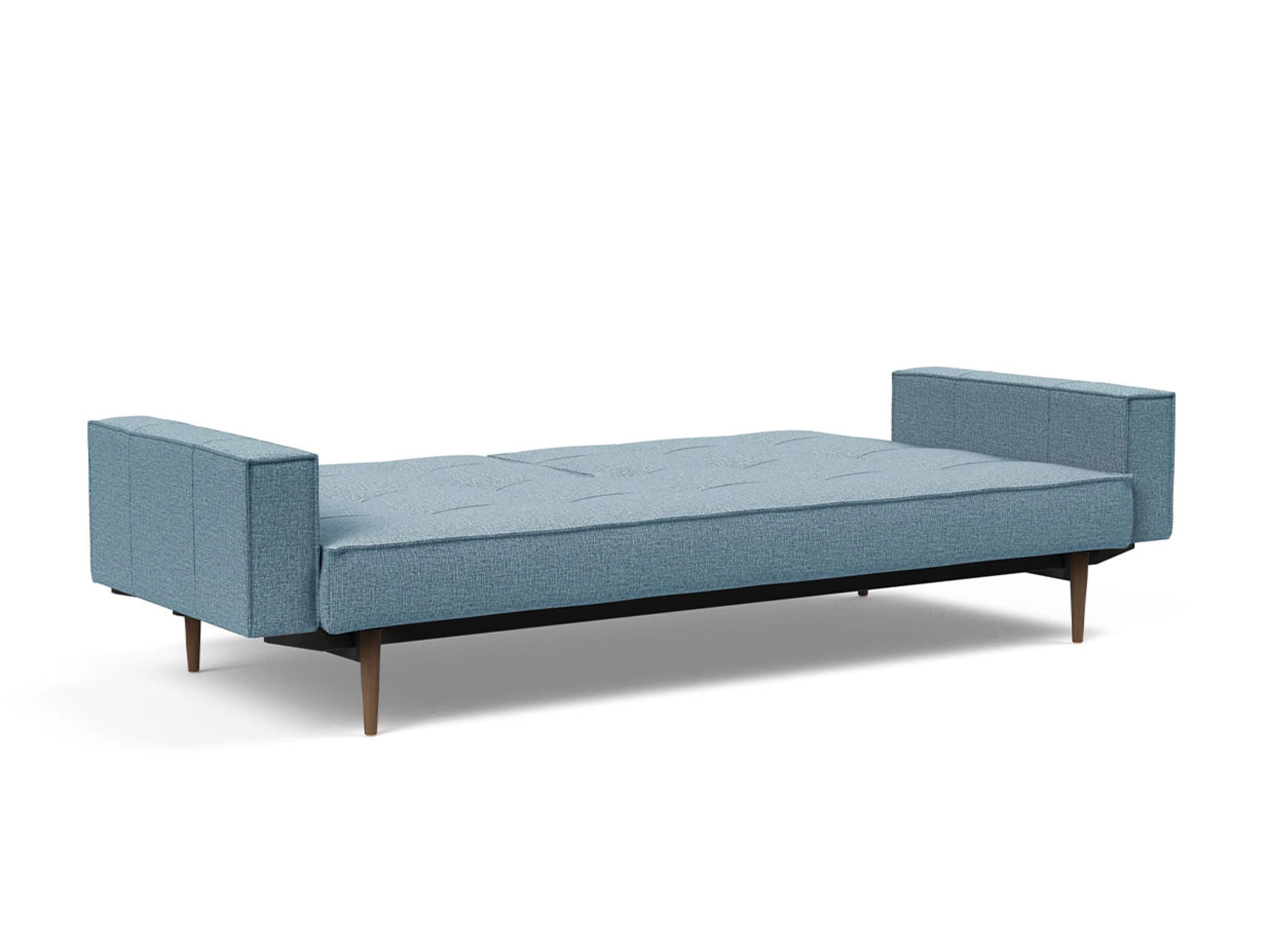 Ansicht des Produktes Splitback Schlafsofa Querschläfer in Stoff Blau