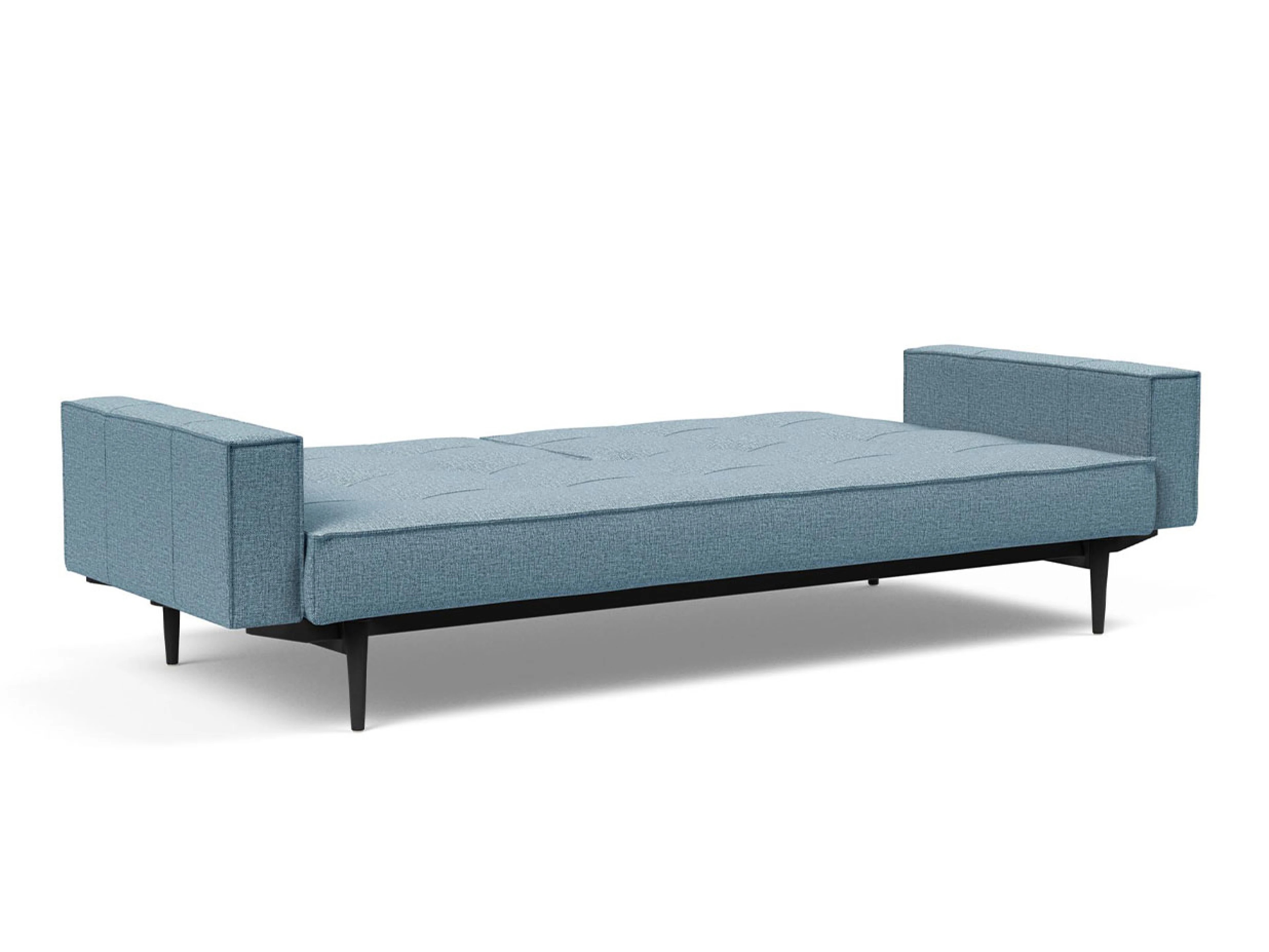 Ansicht des Produktes Splitback Schlafsofa Querschläfer in Stoff Blau