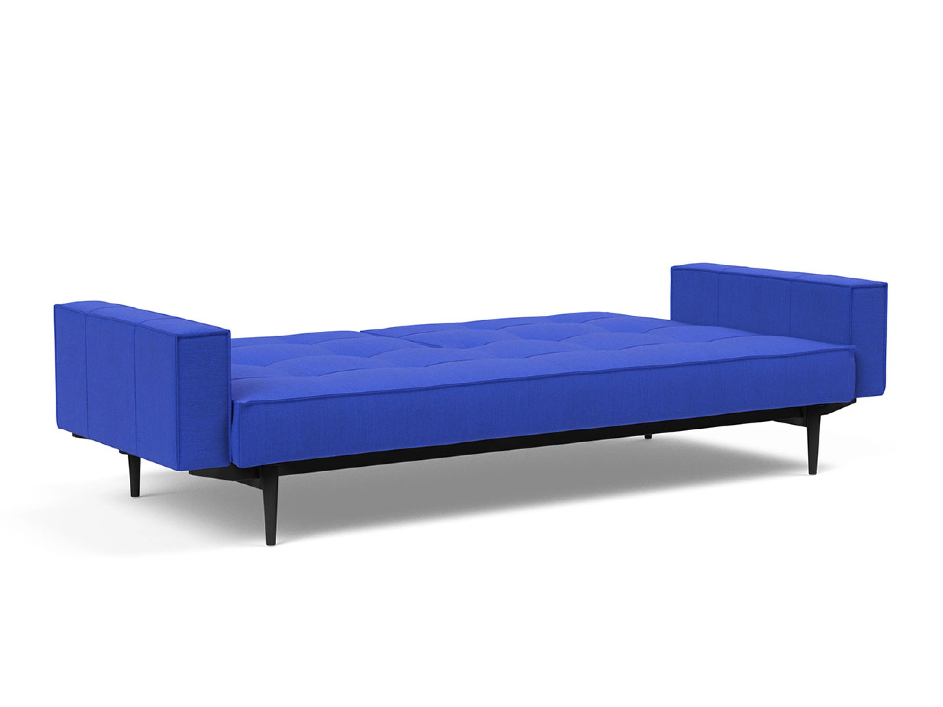 Ansicht des Produktes Splitback Schlafsofa Querschläfer in Stoff Blau