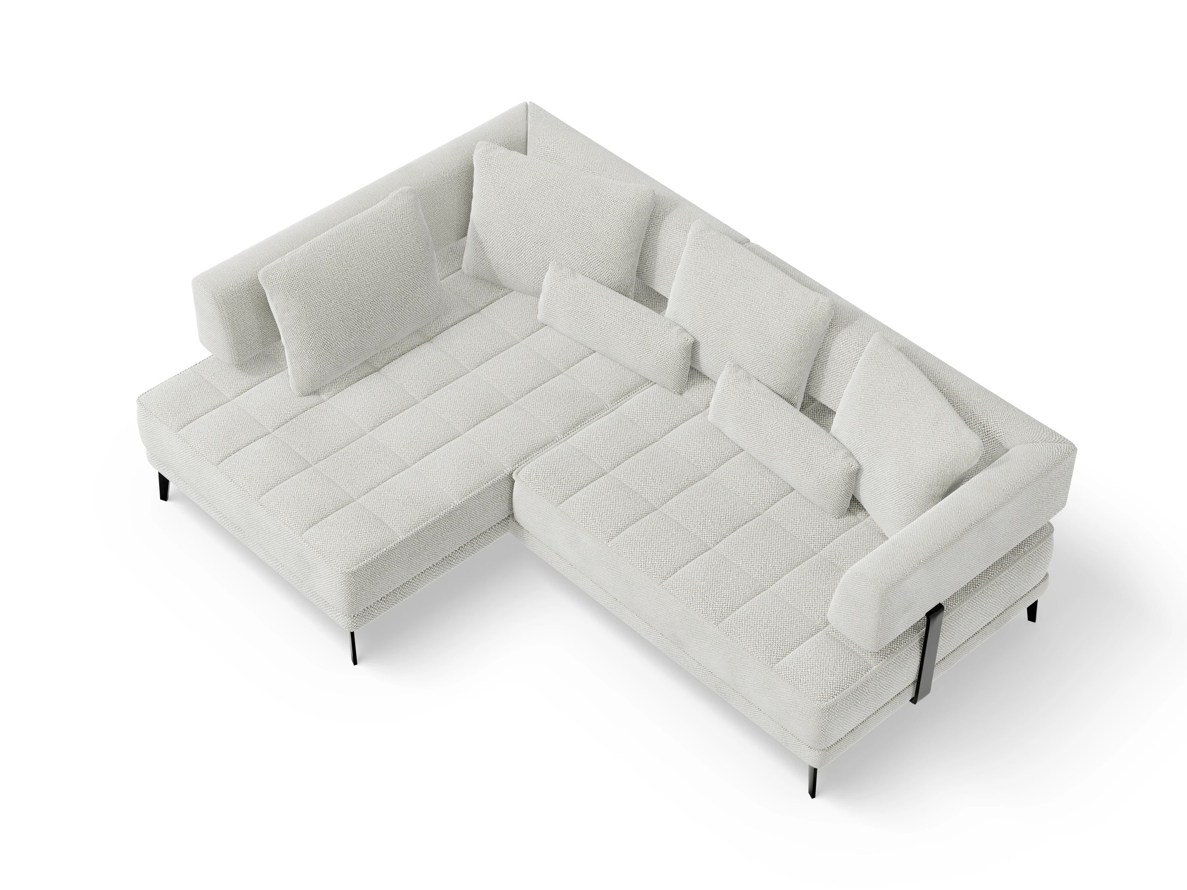 Genua Um Small L ohne Funktion Ansicht des Produktes Genua Ecksofa links Abschluss offen in Stoff Beige