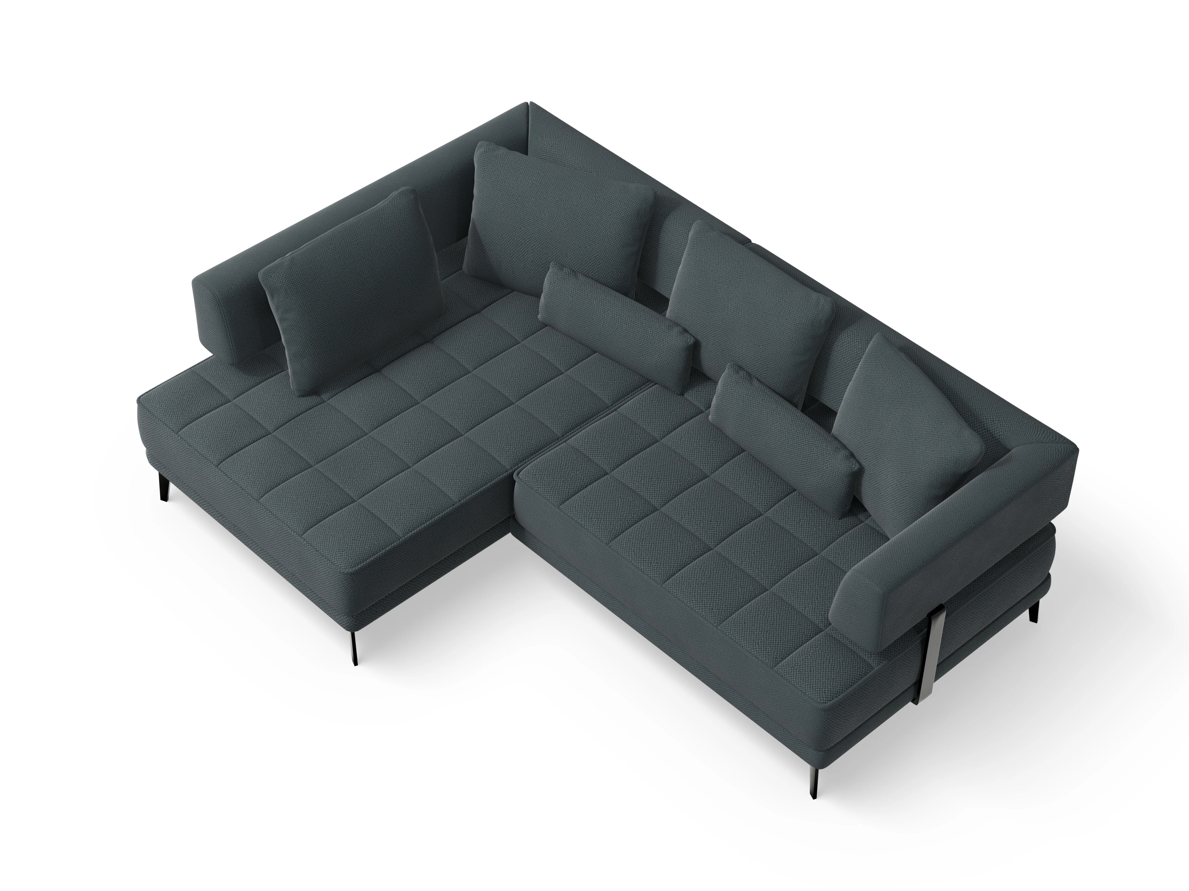 Genua Um Small L ohne Funktion Ansicht des Produktes Genua Ecksofa links Abschluss offen in Stoff Grau