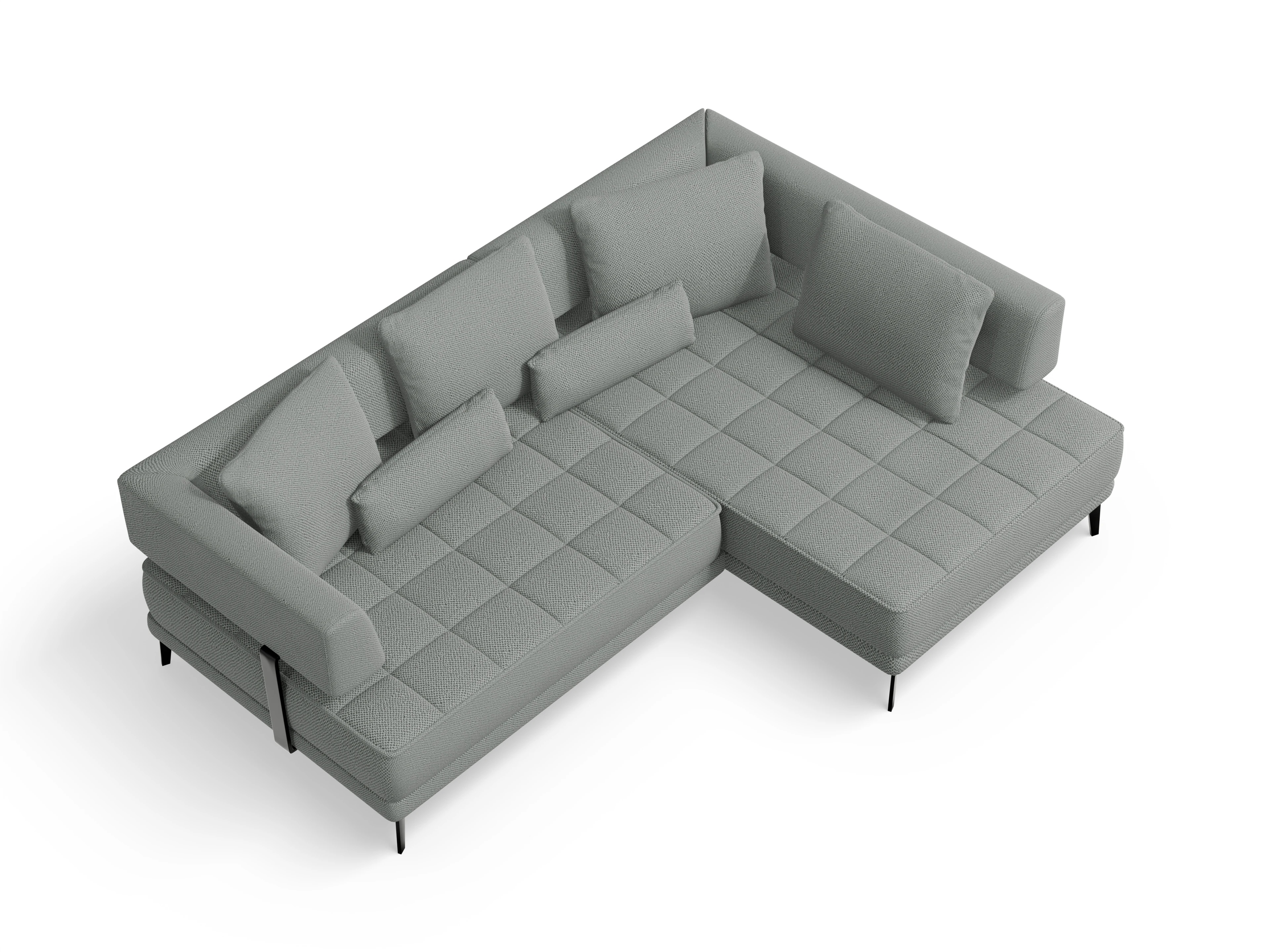 Ansicht des Produktes Genua Ecksofa rechts Abschluss offen in Stoff Grau