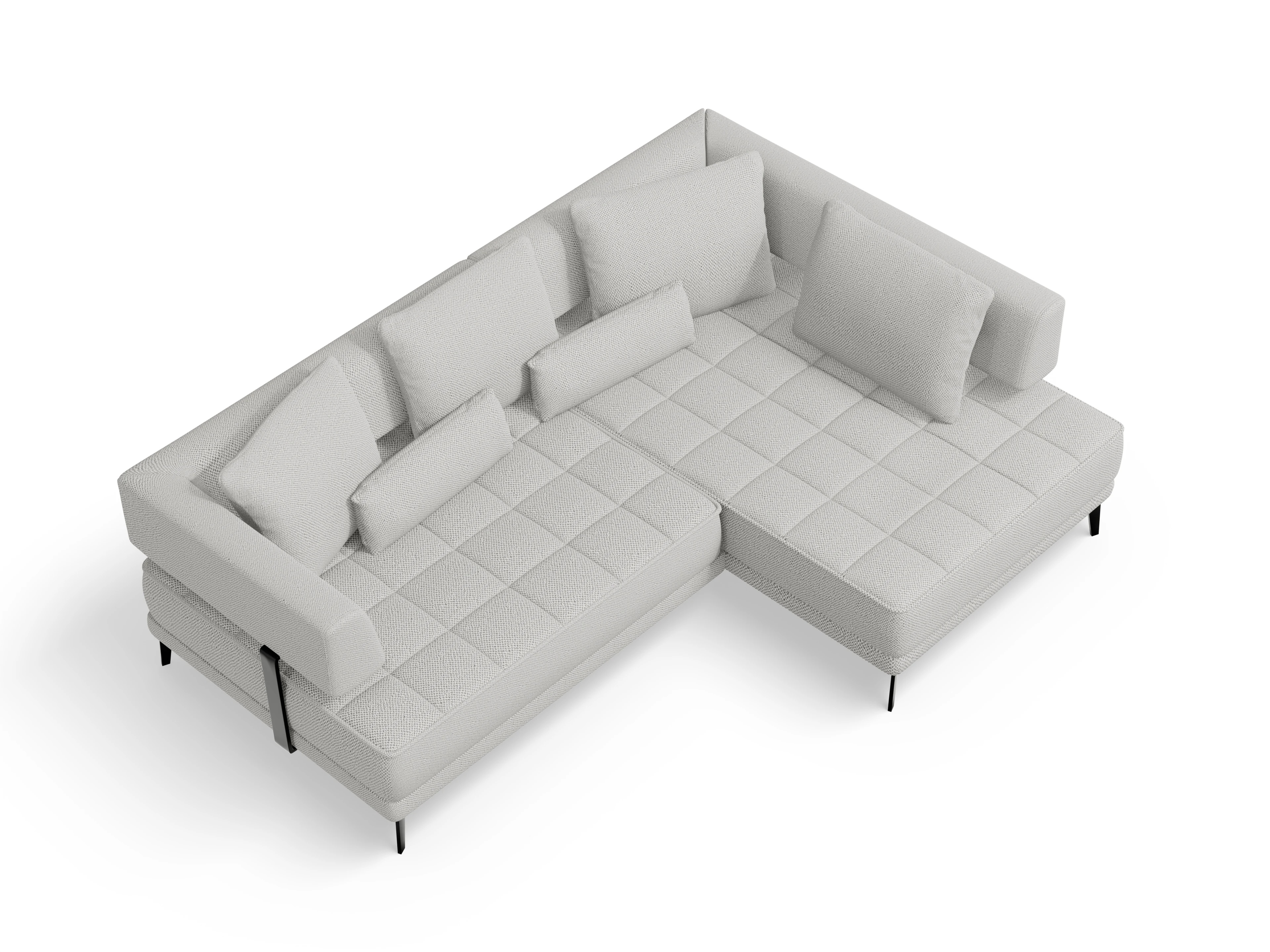 Genua Um Small R ohne Funktion Ansicht des Produktes Genua Ecksofa links Abschluss offen in Stoff Grau
