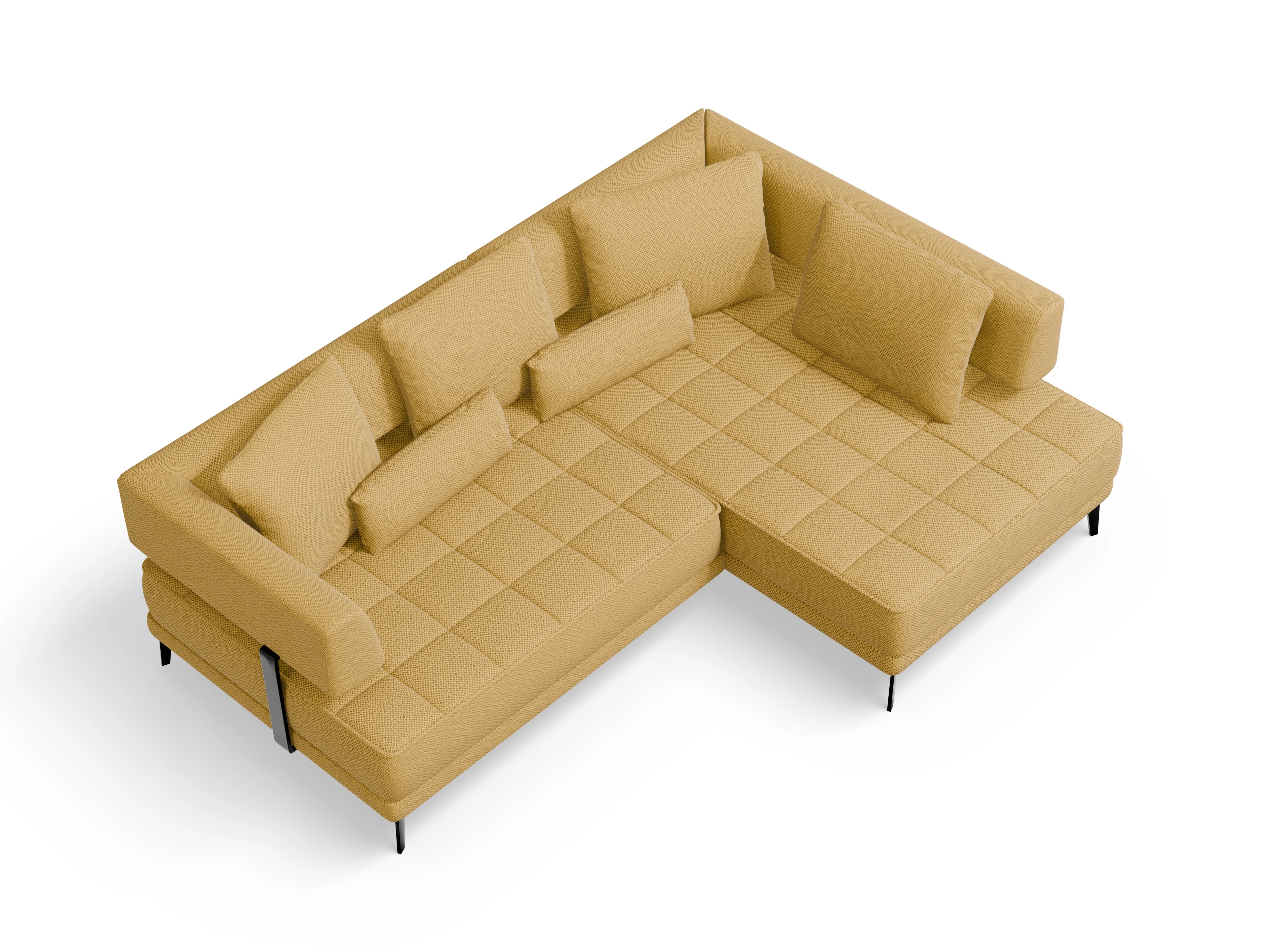 Genua Um Small R ohne Funktion Ansicht des Produktes Genua Ecksofa links Abschluss offen in Stoff Gelb