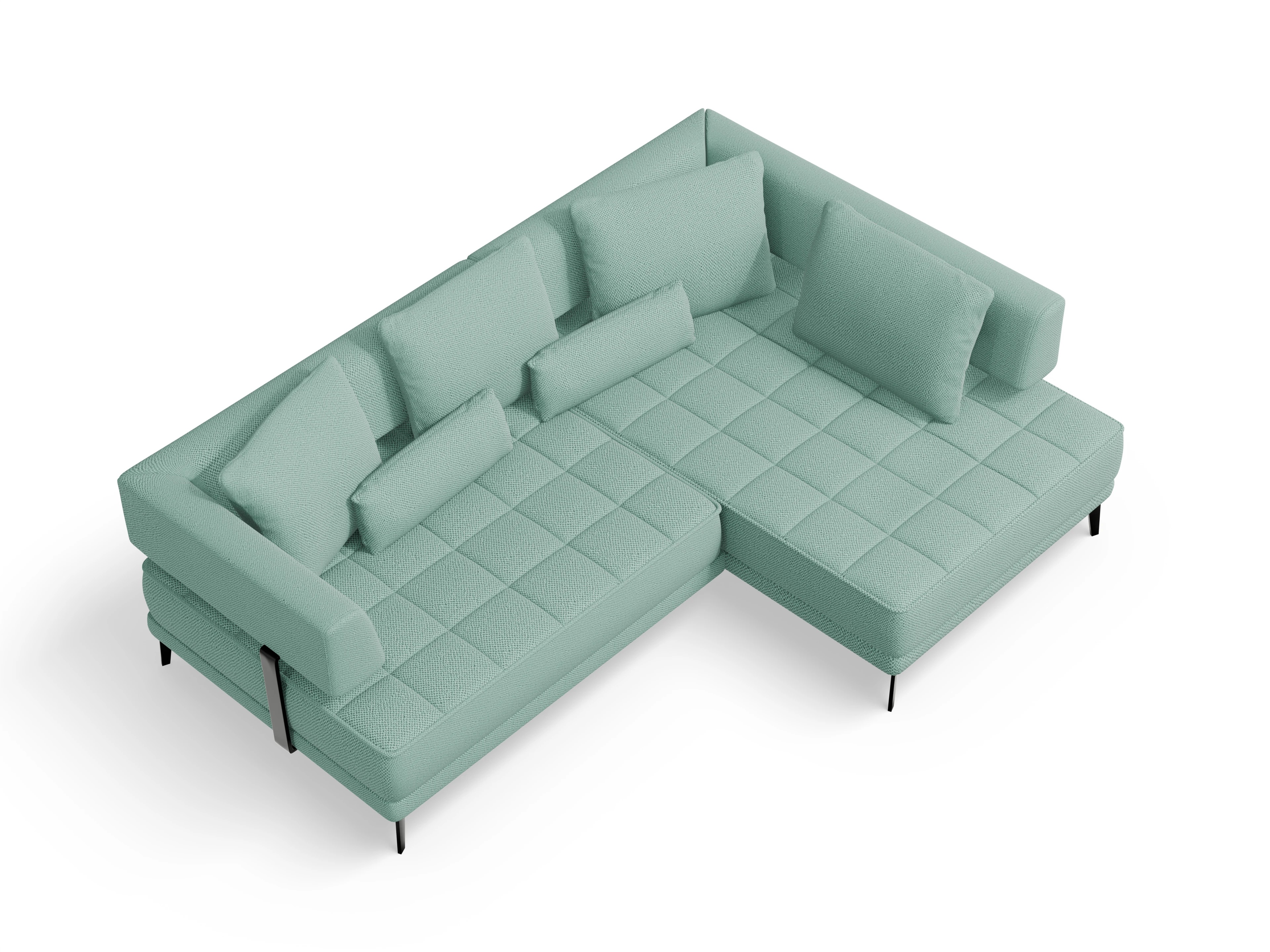 Ansicht des Produktes Genua Ecksofa rechts Abschluss offen in Stoff Blau