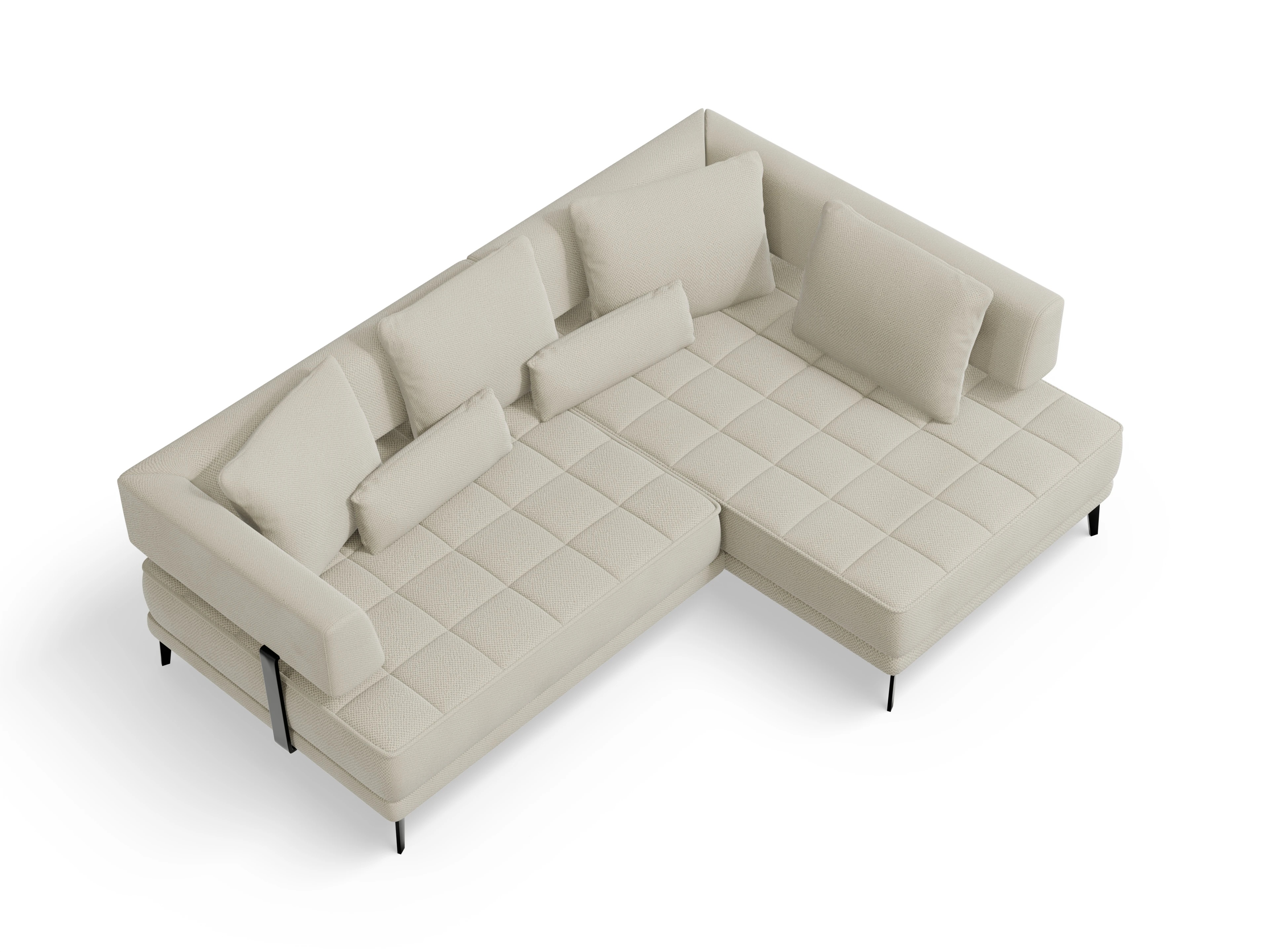 Ansicht des Produktes Genua Ecksofa rechts Abschluss offen in Stoff Braun